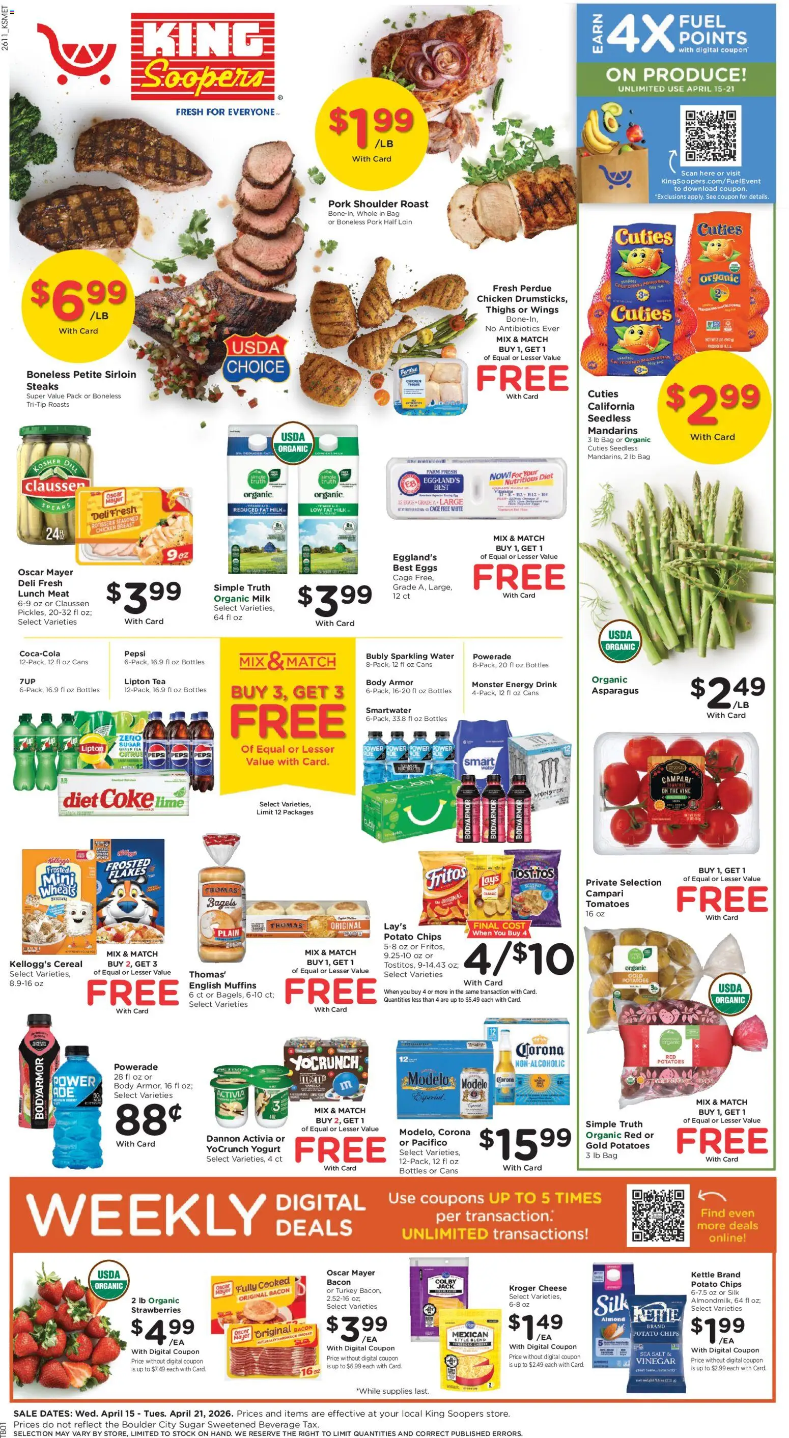 King Soopers Weekly Ad - page 1- valid from 04/15/2026