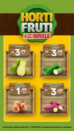Pré-visualização Dovale - Ofertas Hortifruti válida a partir de 16/09/2025