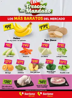 Soriana - Frescos del Mandado Mercado: Ags, Nay, Jal, Qro, Col, Mich, Gto, Hgo, Tlax, Mor, Pue, Gro, Oax, Edo. de Mex, CDMX, Zac y SLP válido desde 02/09/2025