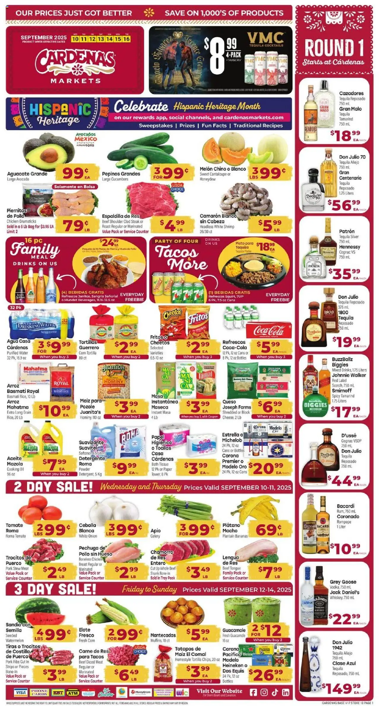 Cardenas Weekly Ad - page 1- valid from 09/10/2025