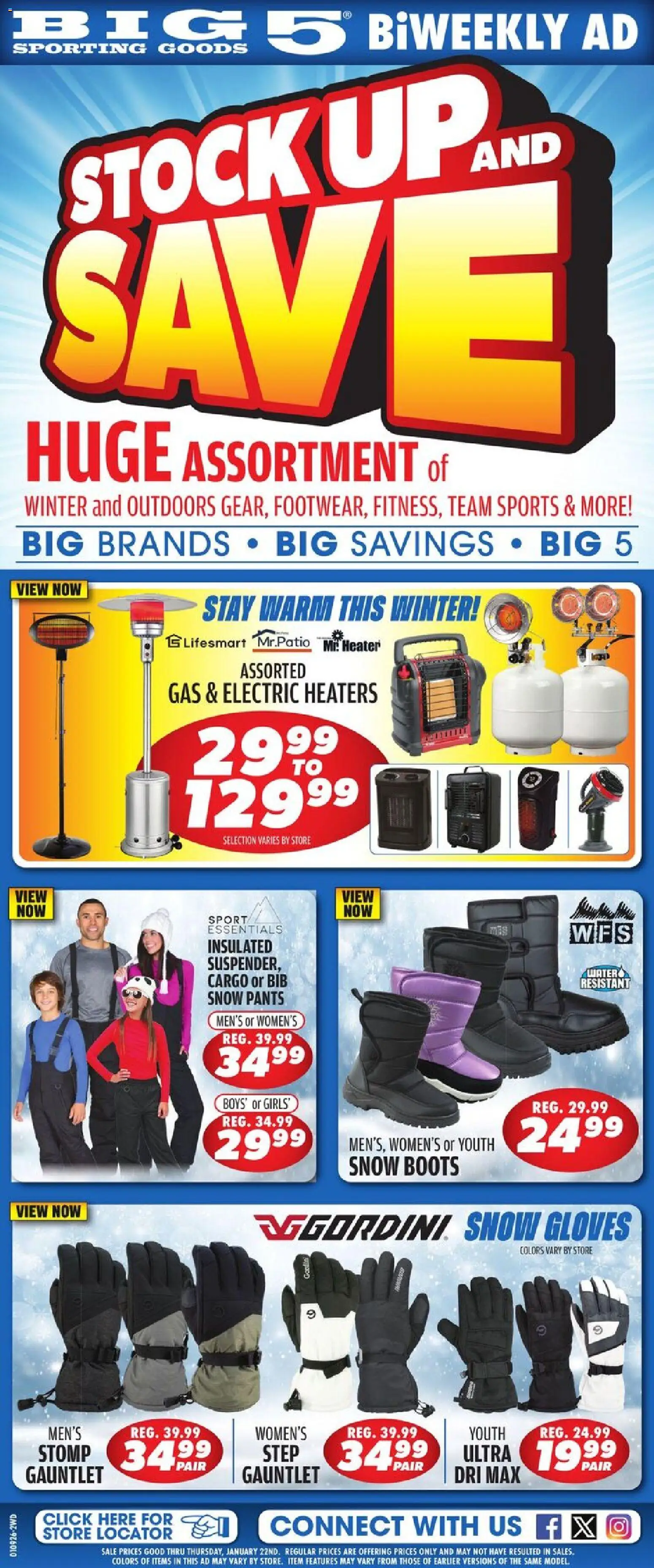 Big 5 Sporting Goods Weekly Ad - page 1- valid from 01/09/2026