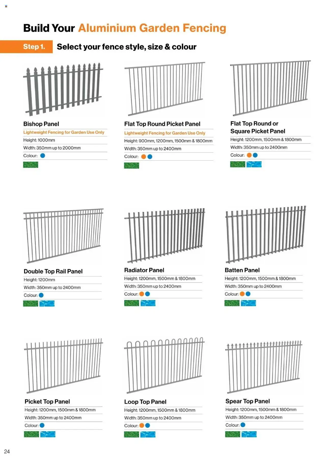Bunnings Warehouse - Protectoral Aluminium and Glass Fencing Brochure - page 24- valid from 22/09/2025