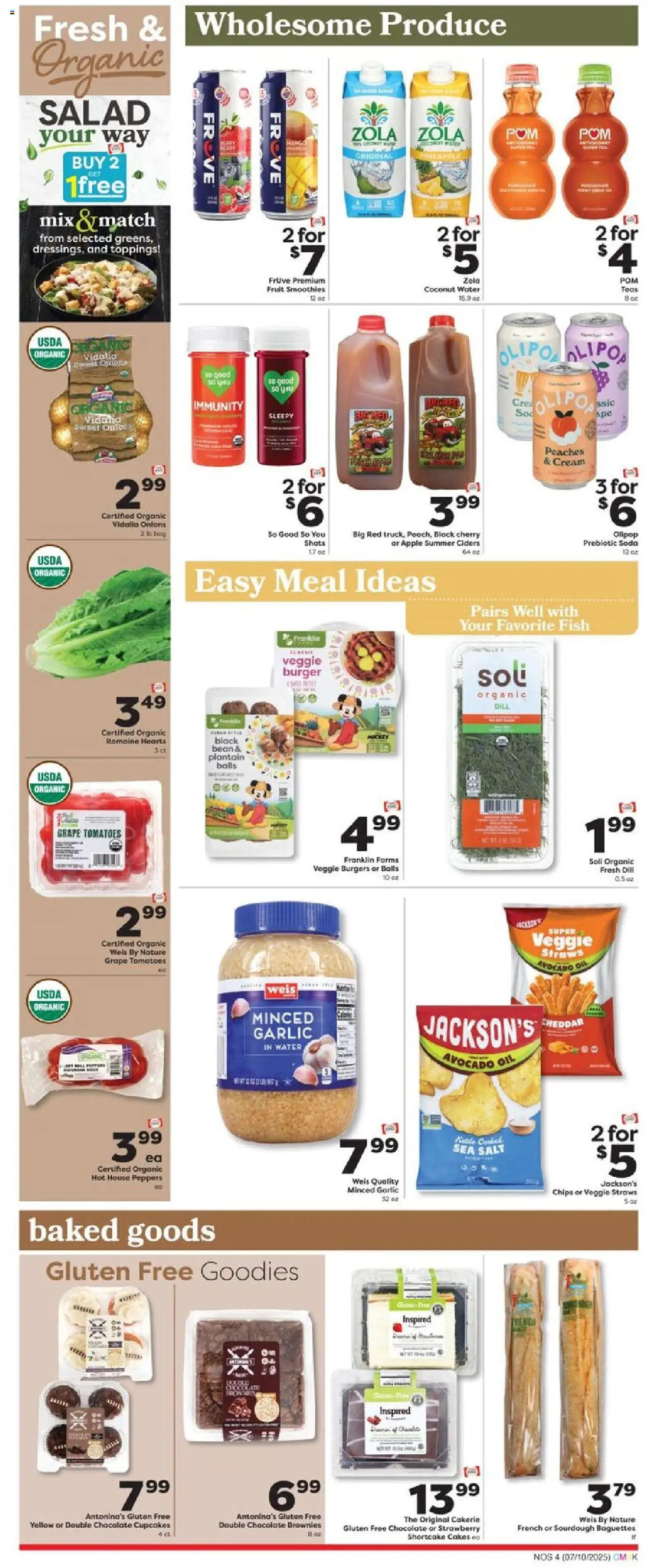 Weis Monthly Ad - page 4- valid from 07/10/2025