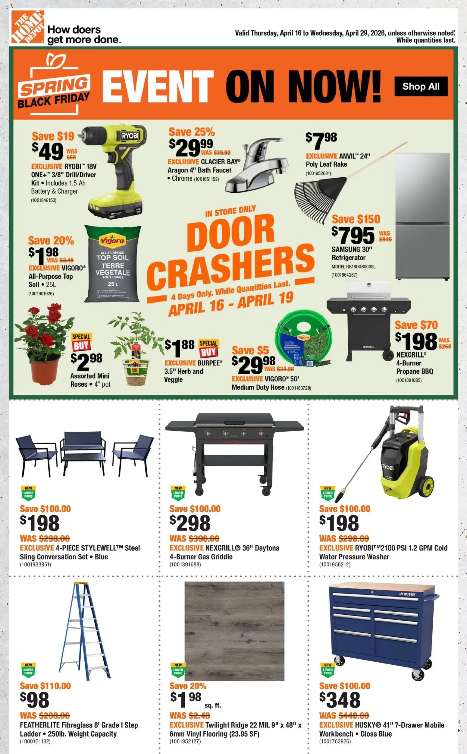Home Depot weekly flyer / circulaire - page 1- valid from Apr 16, 2026