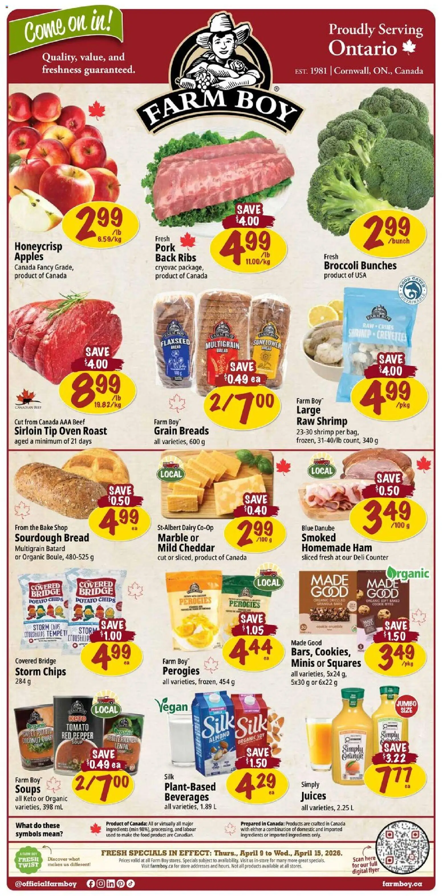 Farm Boy weekly flyer / circulaire - page 1- valid from Apr 9, 2026