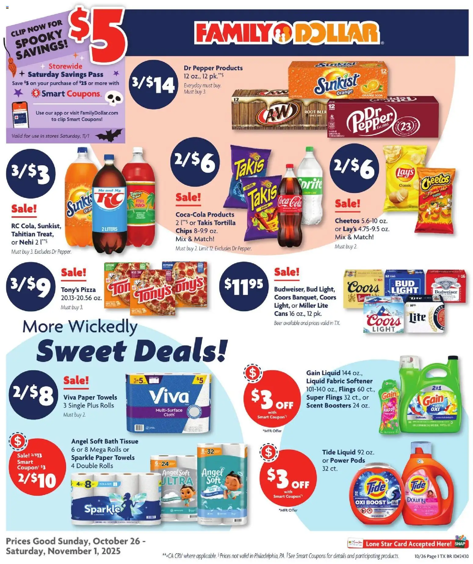 Family Dollar Weekly Ad - page 1- valid from 10/26/2025