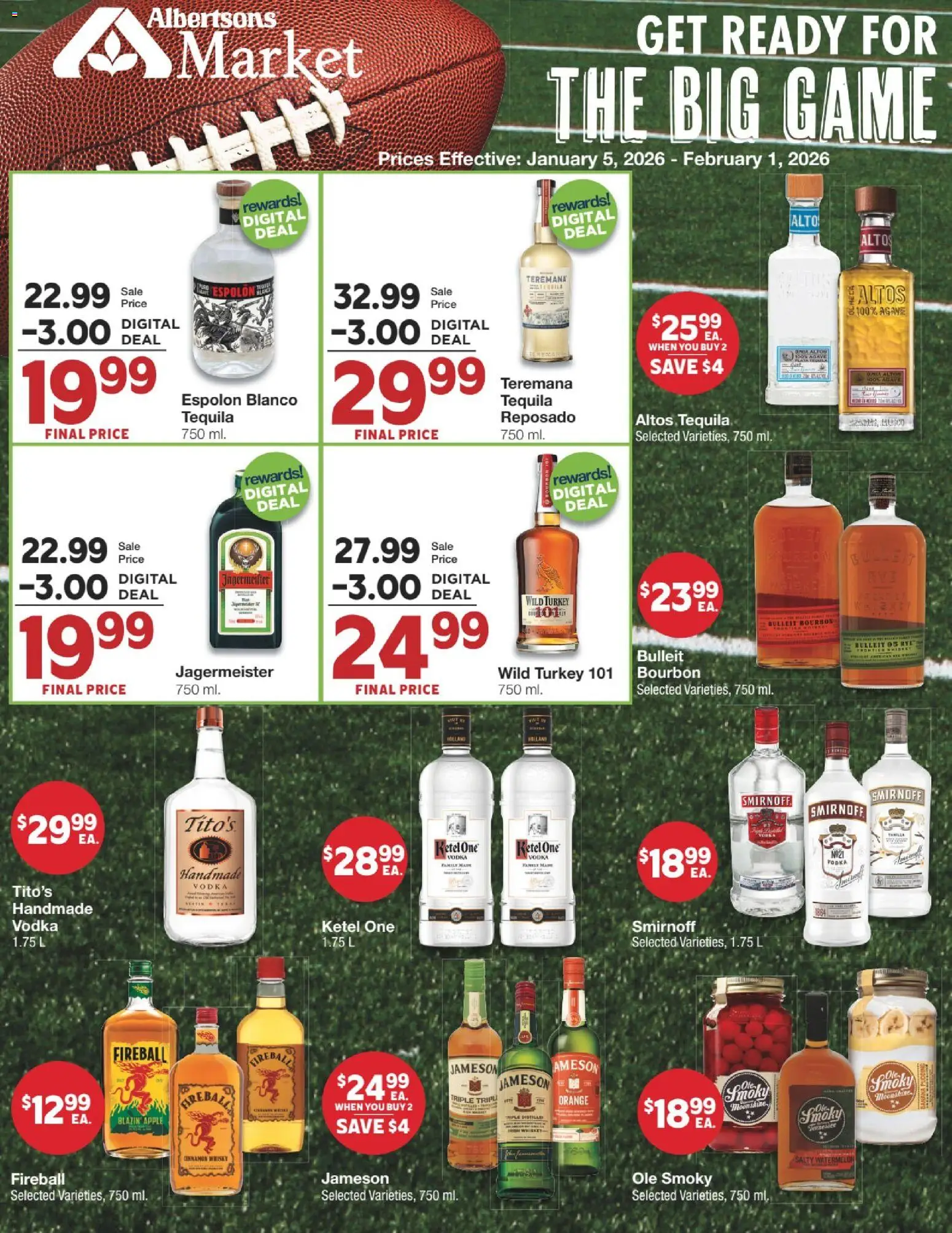 United Supermarkets Alcohol Flyer - page 1- valid from 01/05/2026