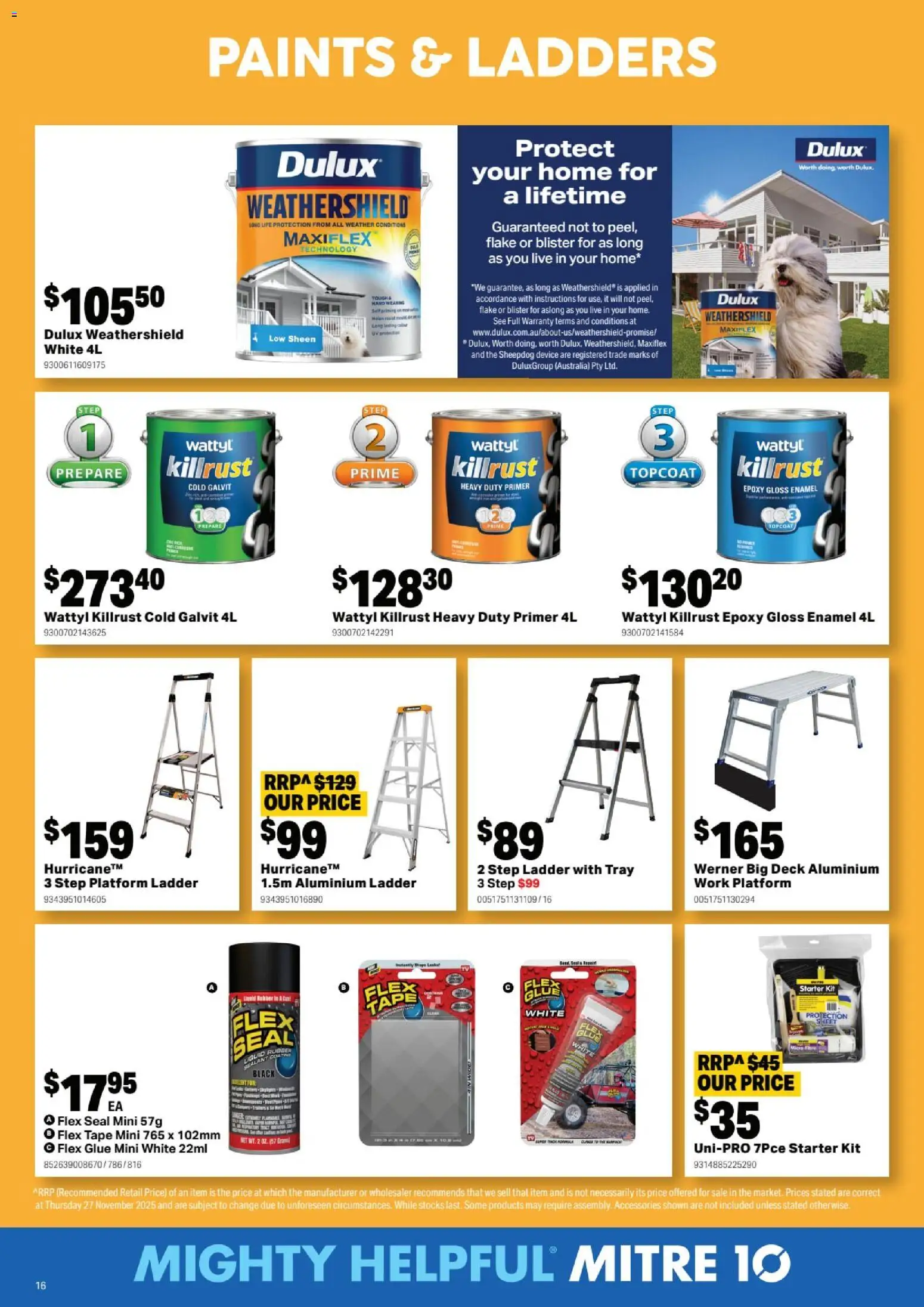Mitre 10  Catalogue  - page 16- valid from 07/01/2026