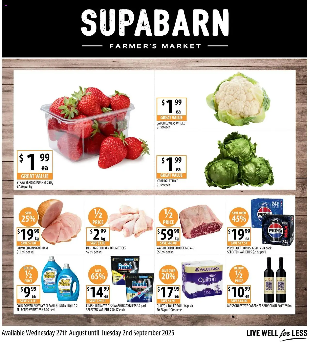 Supabarn  Catalogue  - page 1- valid from 27/08/2025