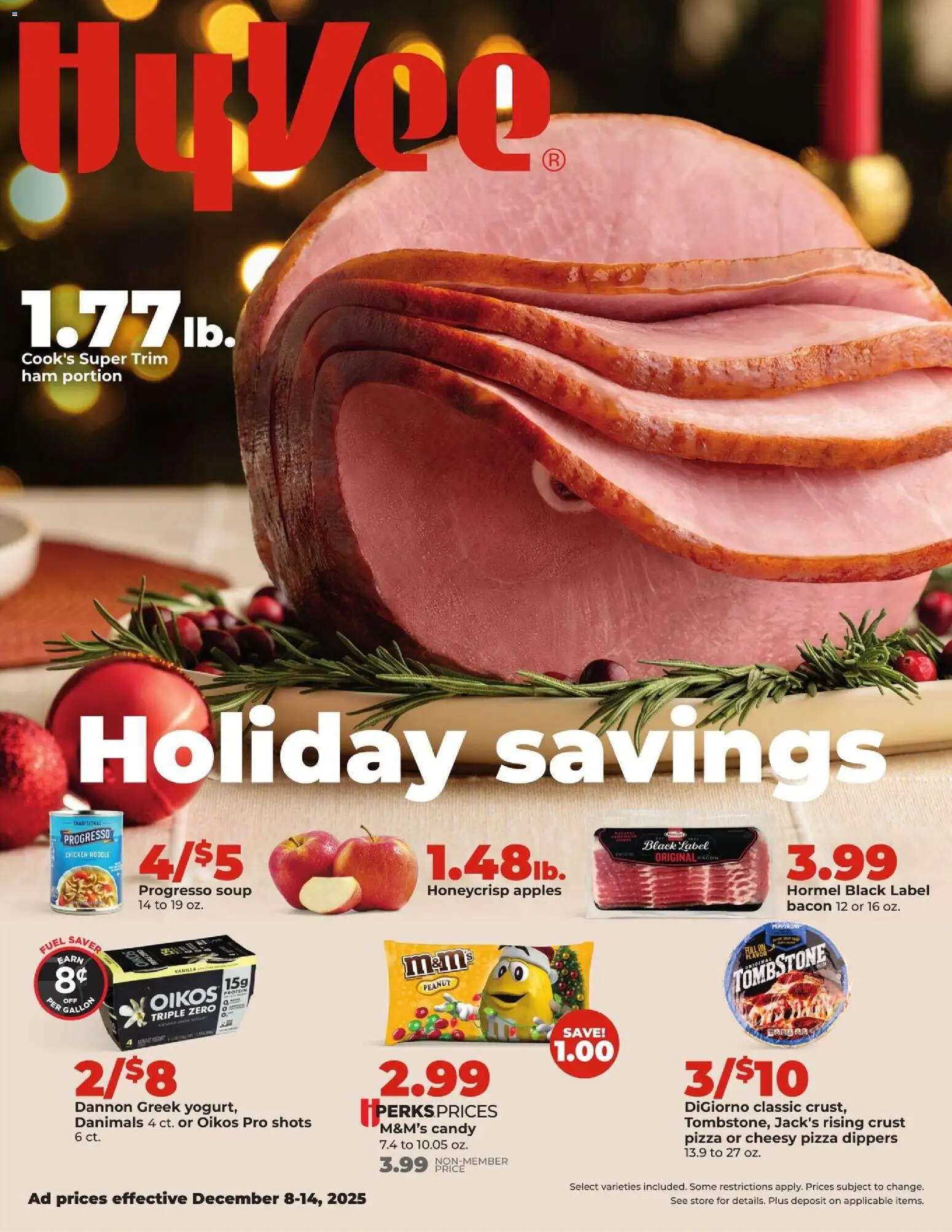 HyVee Weekly Ad - page 1- valid from 12/08/2025
