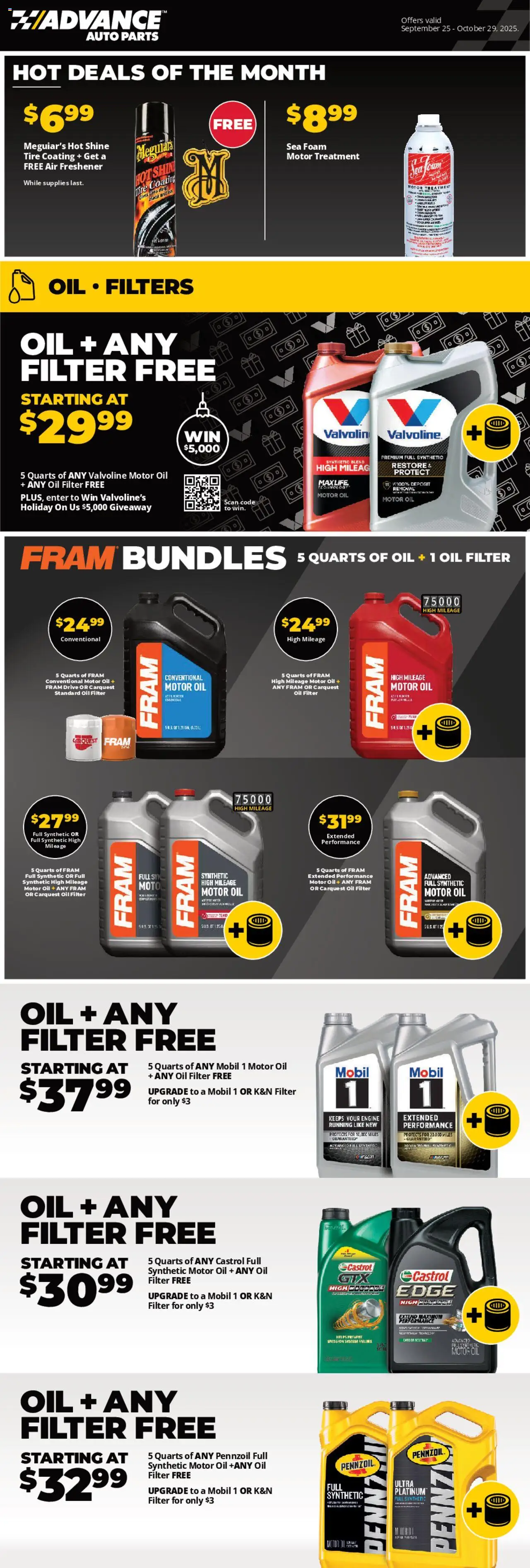 Advance Auto Parts Weekly Ad - page 1- valid from 09/25/2025