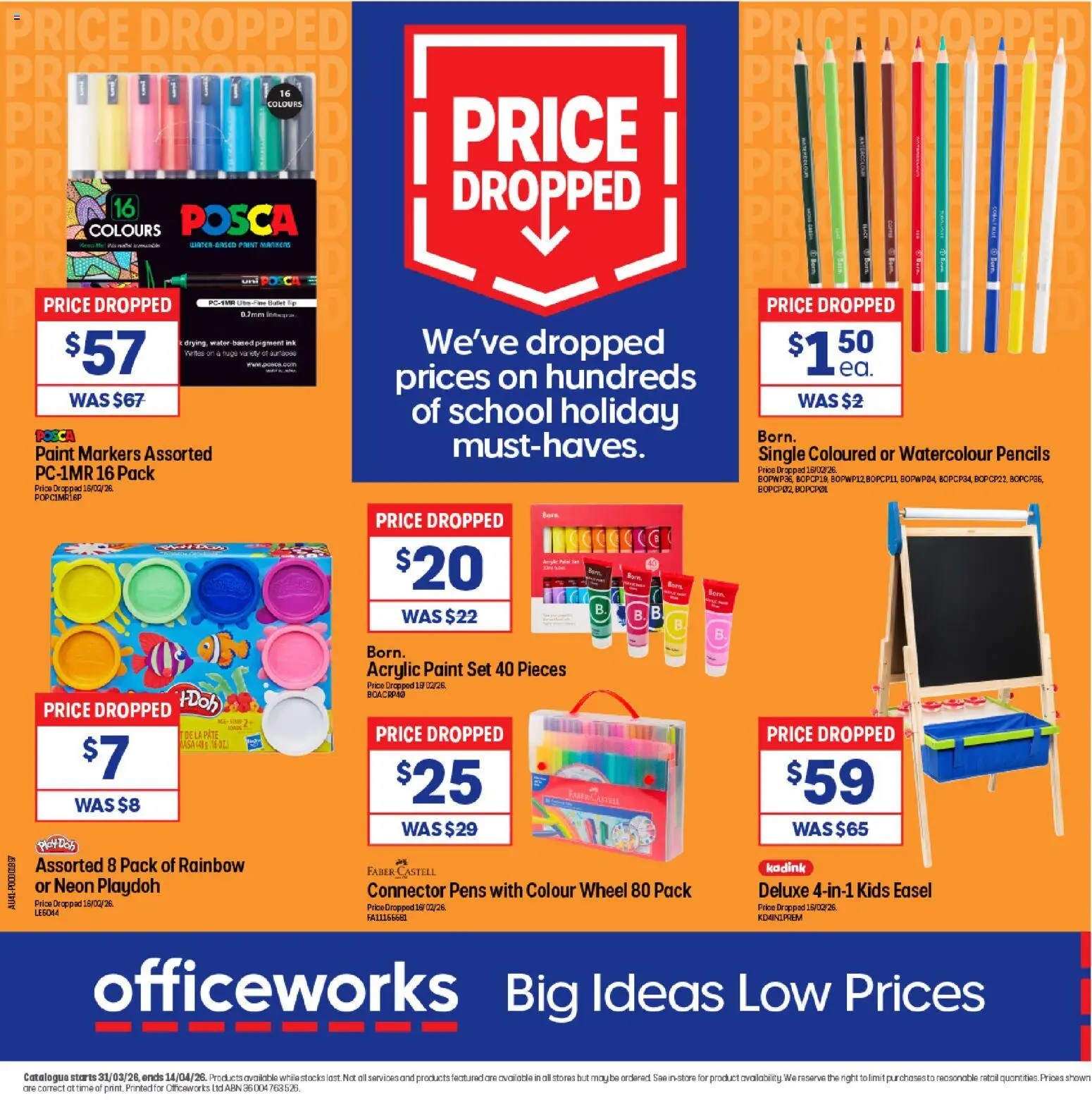 Officeworks catalogue  - page 1- valid from 31/03/2026