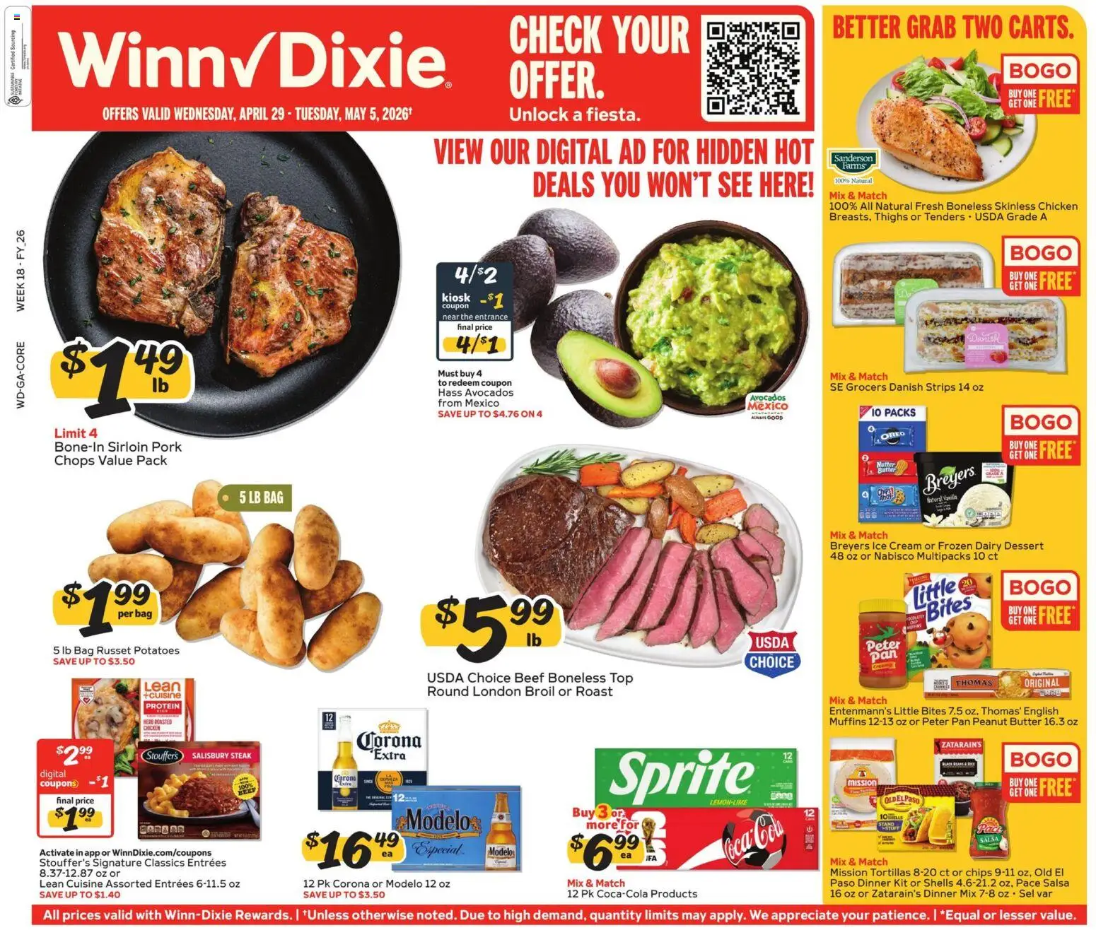 Winn Dixie Weekly Ad - page 1- valid from 04/29/2026