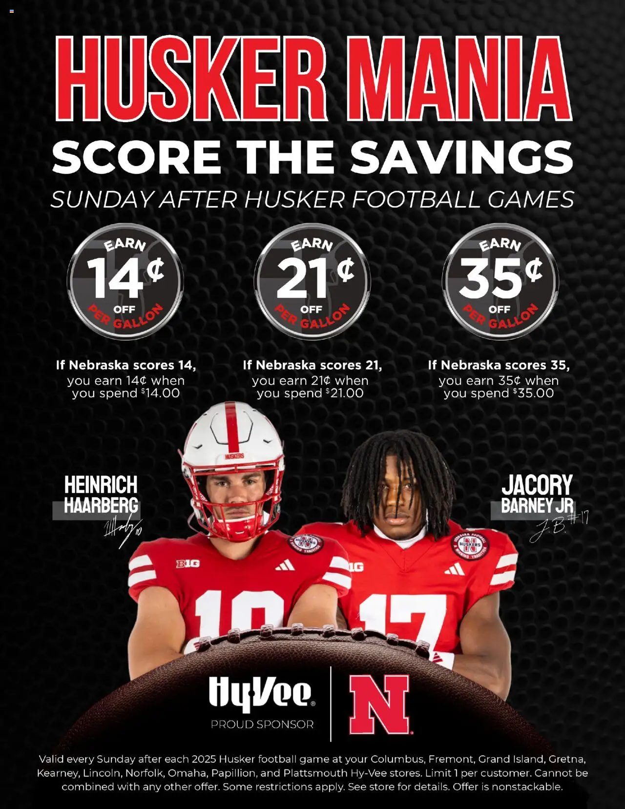 HyVee Husker Mania - page 1- valid from 08/31/2025