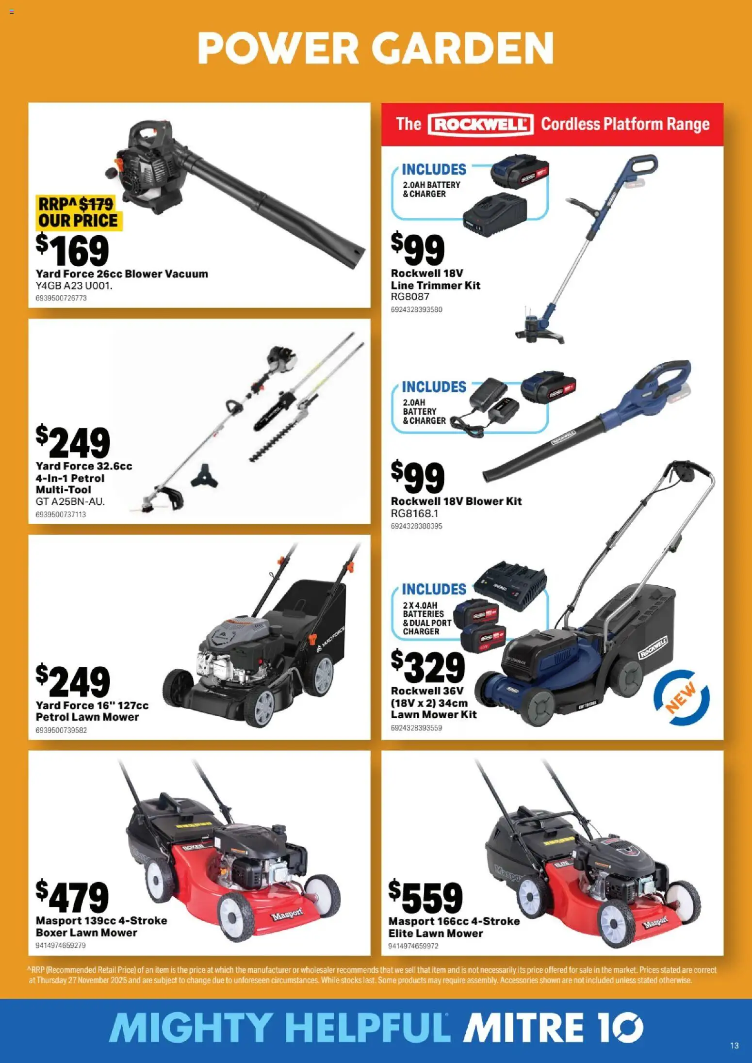 Mitre 10  Catalogue  - page 13- valid from 07/01/2026