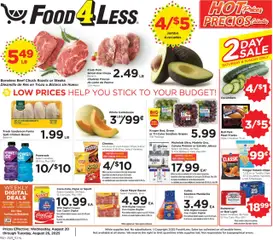 Preview Food 4 Less Weekly Ad valid from 08/20/2025