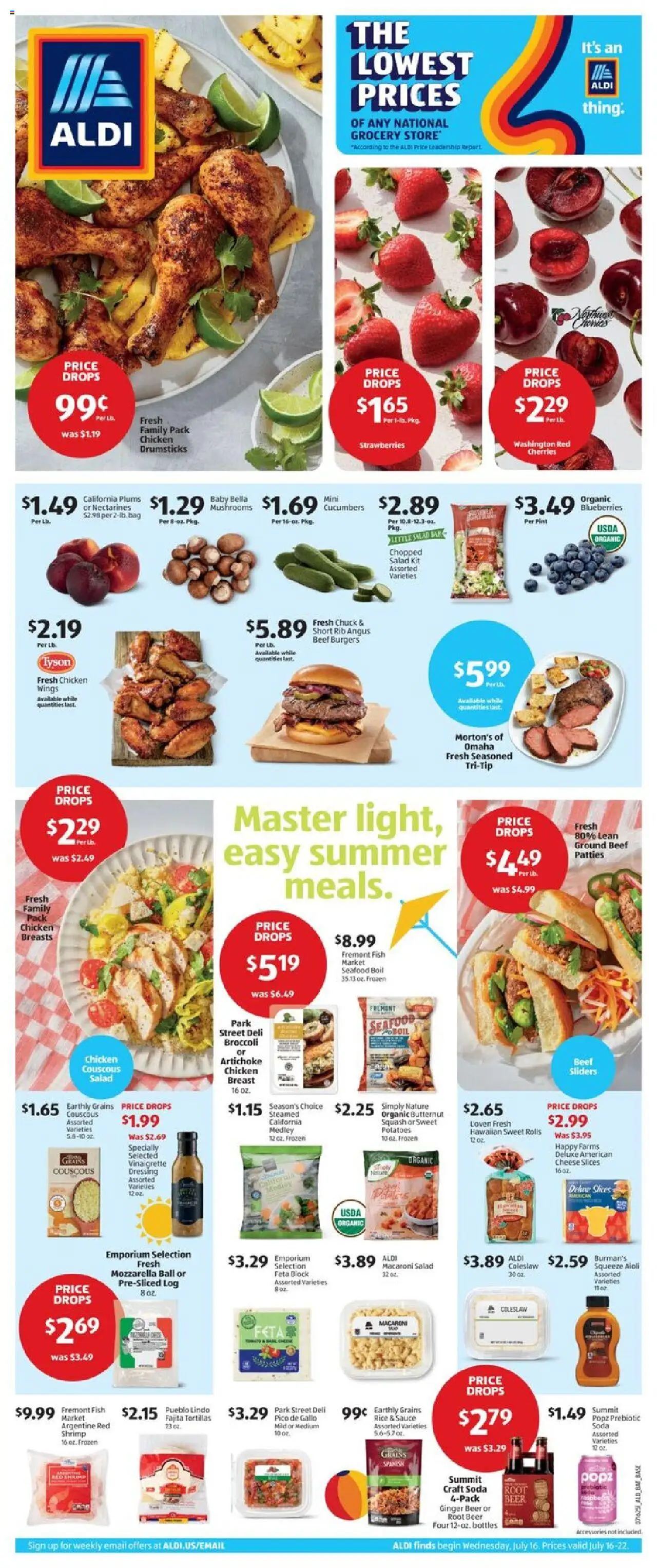 Aldi Weekly Ad - page 1- valid from 07/16/2025