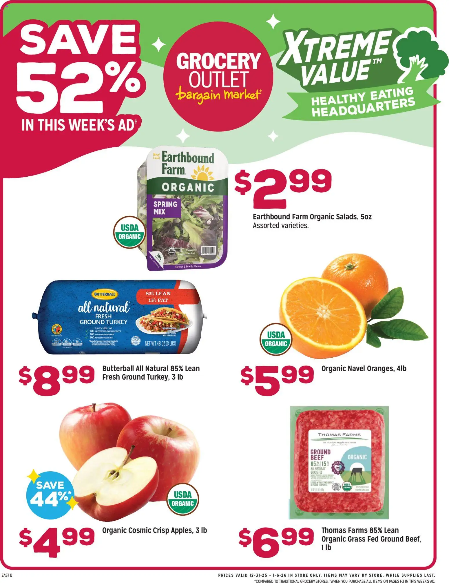 Grocery Outlet Weekly Ad - PA - page 1- valid from 12/31/2025
