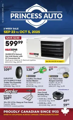 Preview Princess Auto - 2 Week Sale! valid from Sep 23, 2025