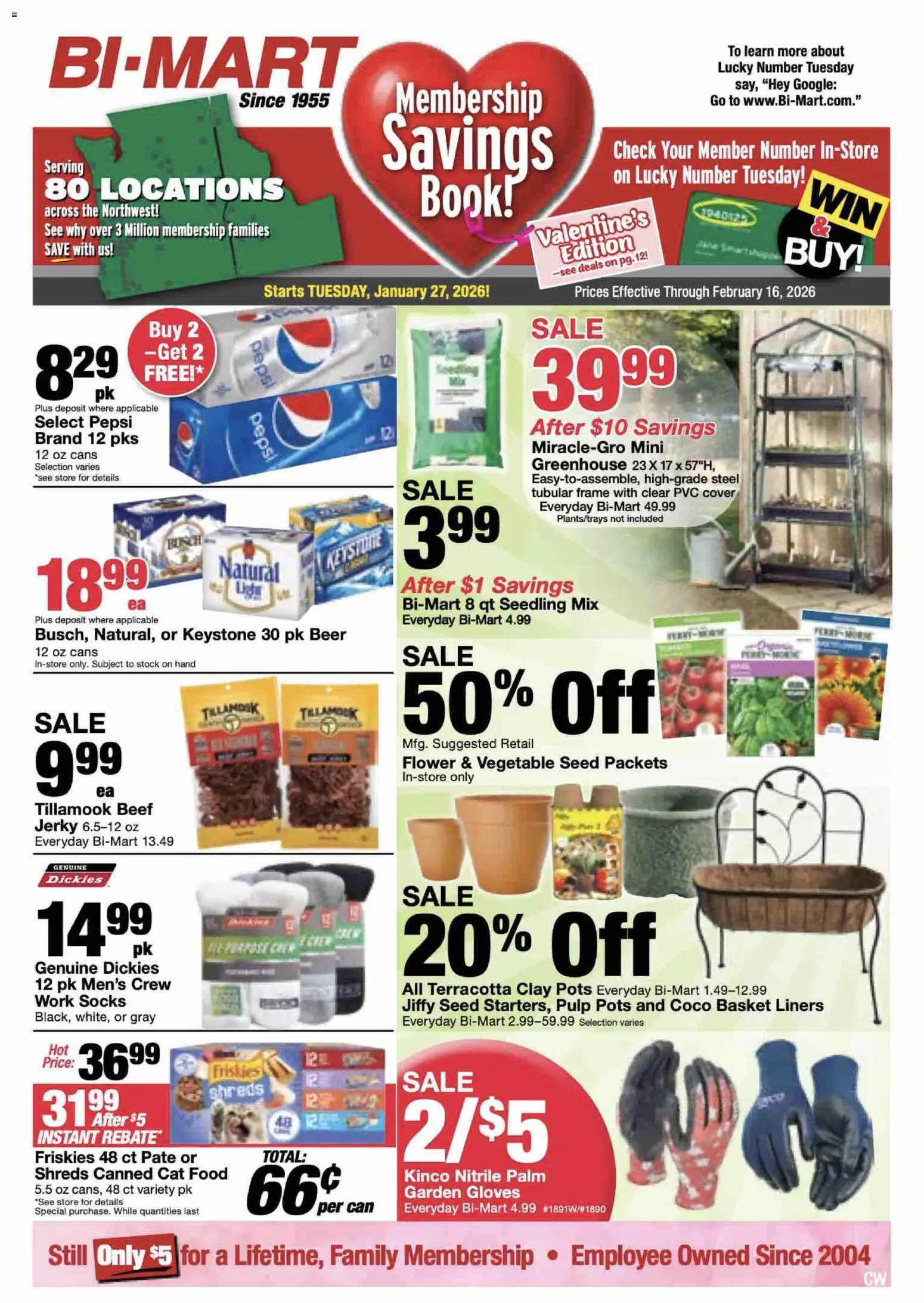 Bi-Mart Weekly Ad - page 1- valid from 01/27/2026