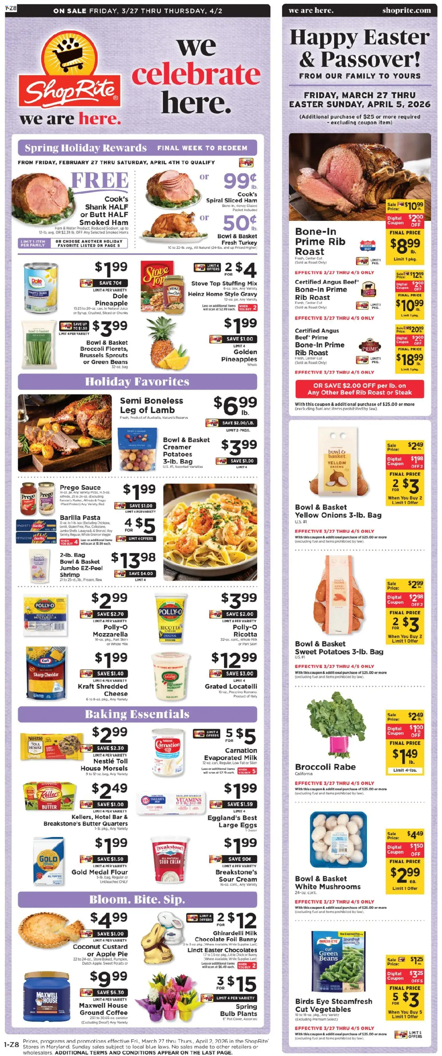 ShopRite Weekly Ad - page 1- valid from 03/27/2026