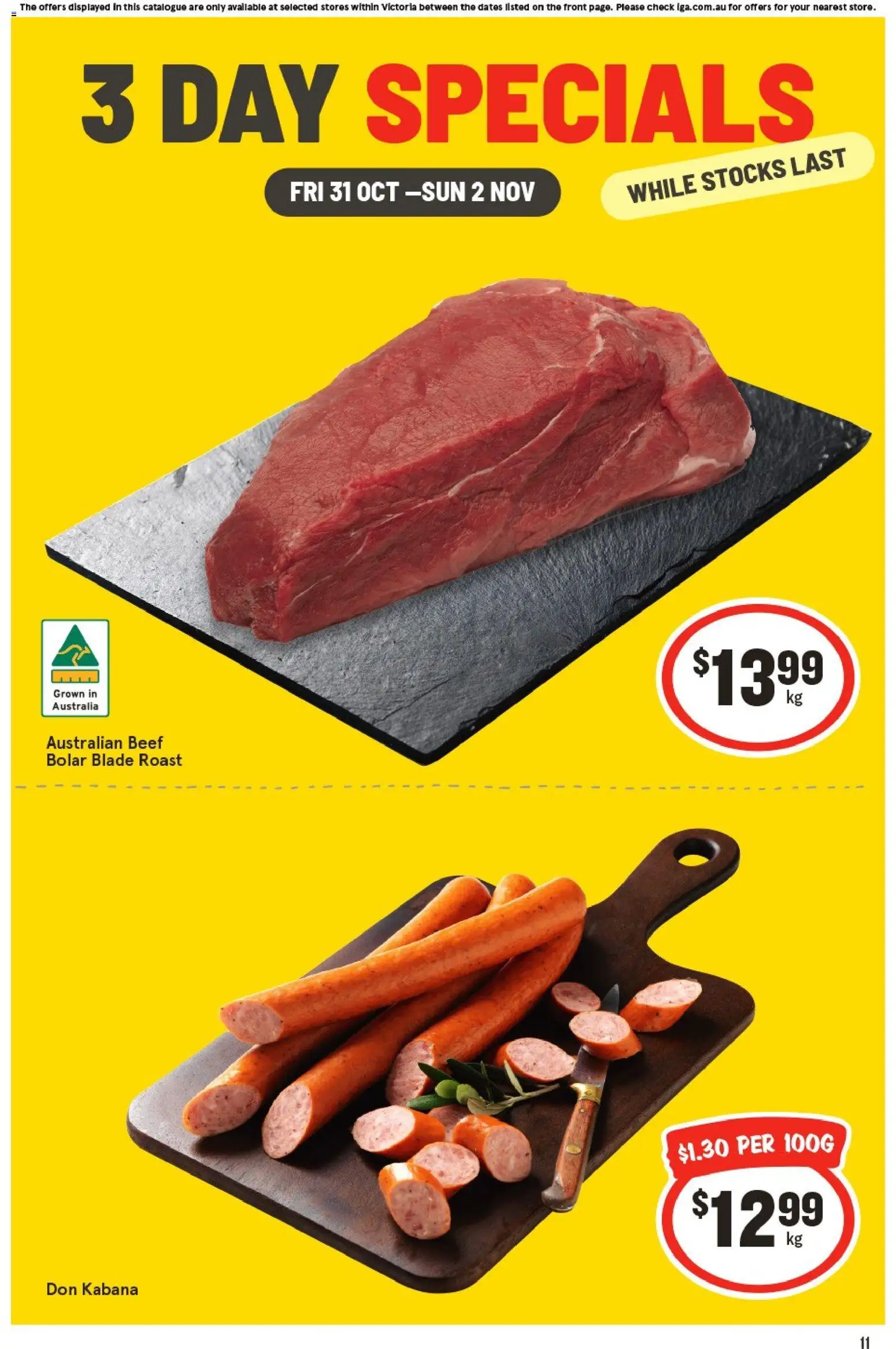 IGA - 3 Day Specials VIC - page 1- valid from 31/10/2025