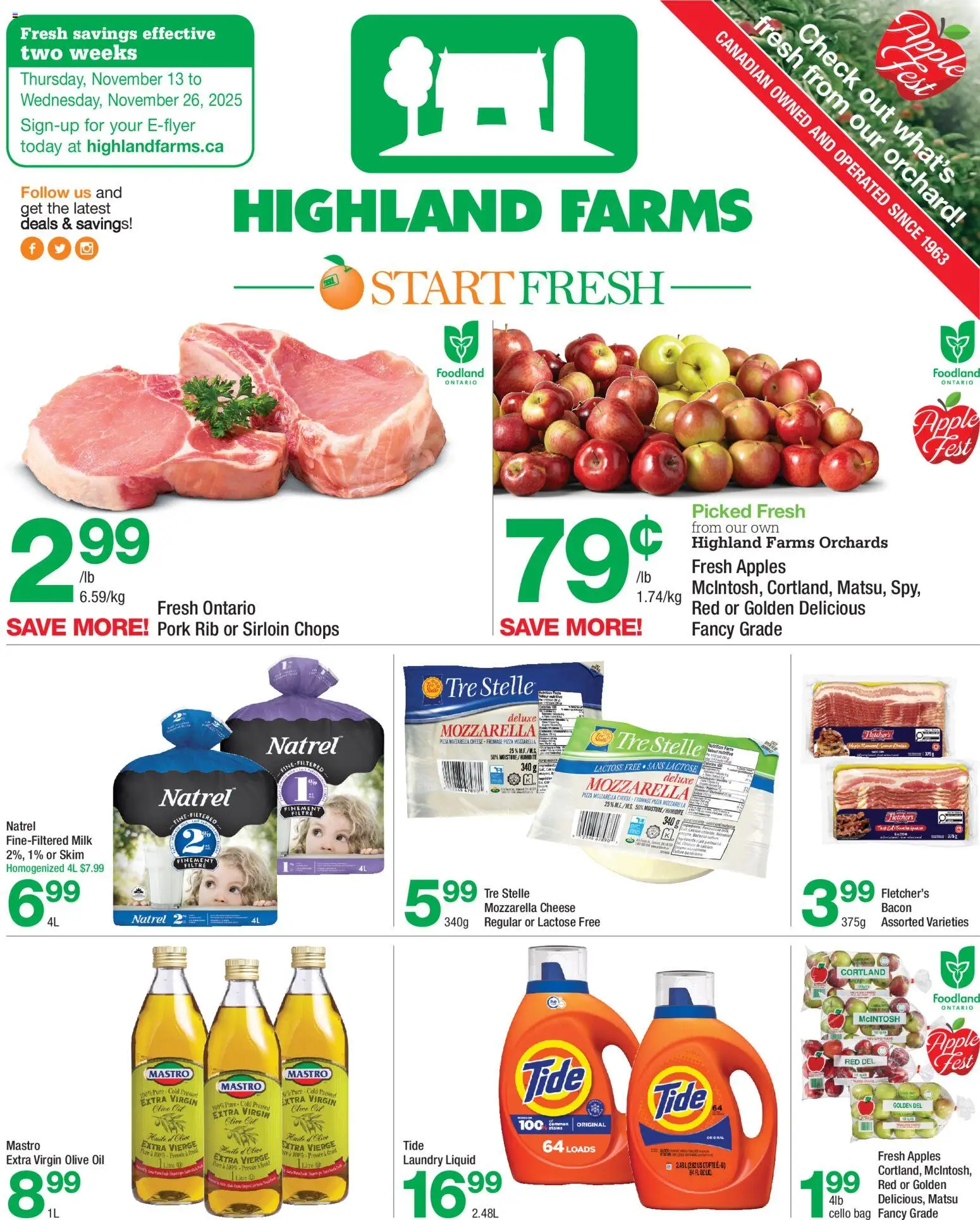 Highland Farms weekly flyer / circulaire - page 1- valid from Nov 13, 2025