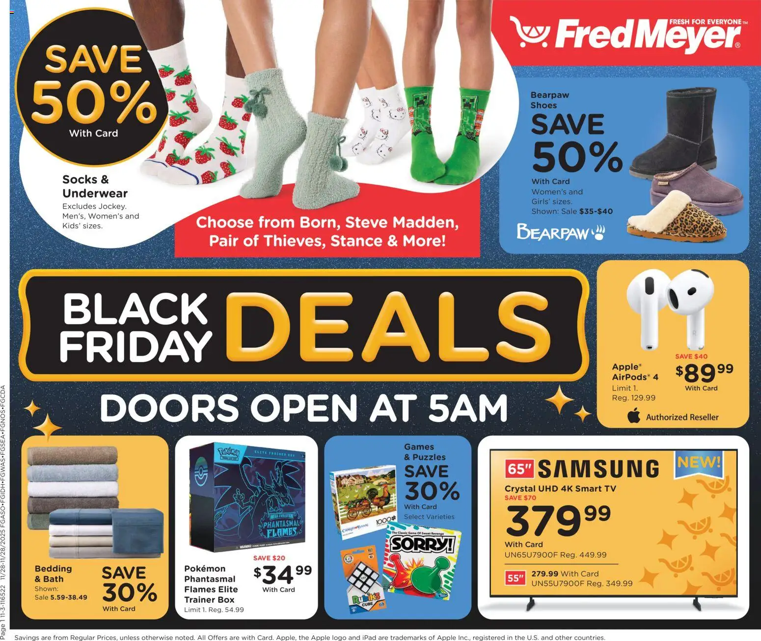 Fred Meyer Black Friday  - page 1- valid from 11/28/2025