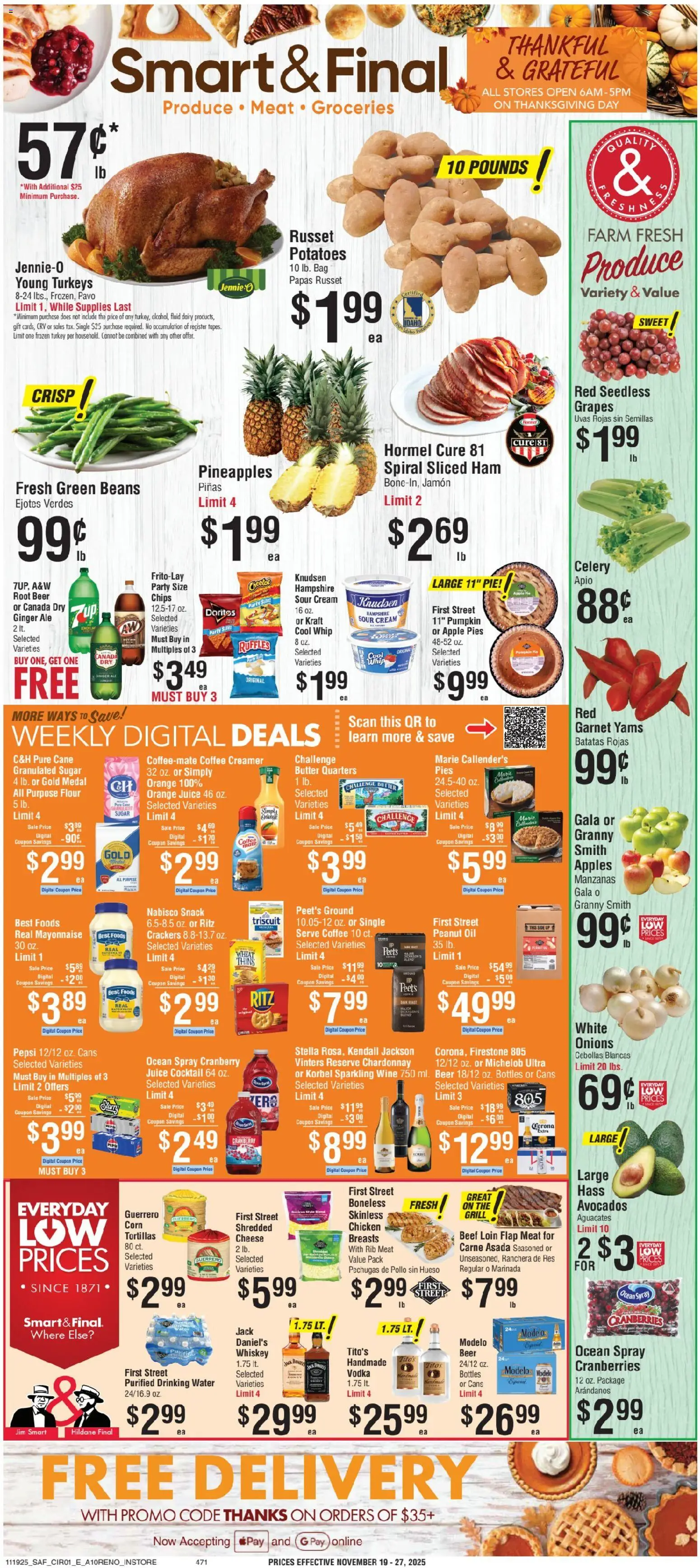 Smart & Final Weekly Ad - page 1- valid from 11/19/2025