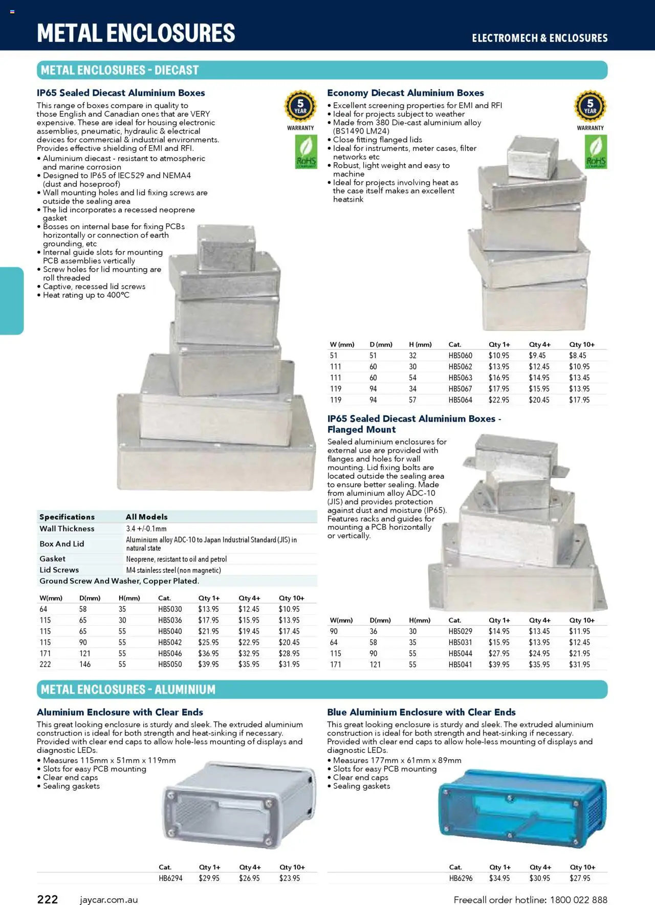 Jaycar Engineering & Scientific Catalogue 2025/2026  - page 222- valid from 09/07/2025