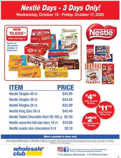 Preview Wholesale Club - Nestlé Days valid from Oct 15, 2025