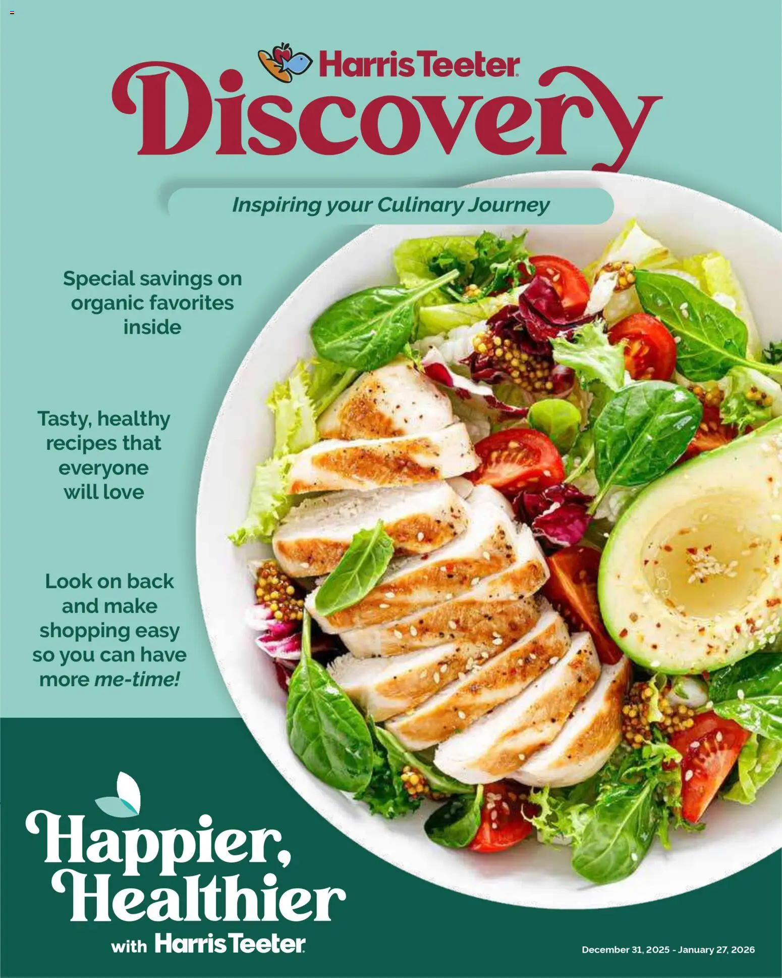 Harris Teeter Monthly Ad - page 1- valid from 12/31/2025