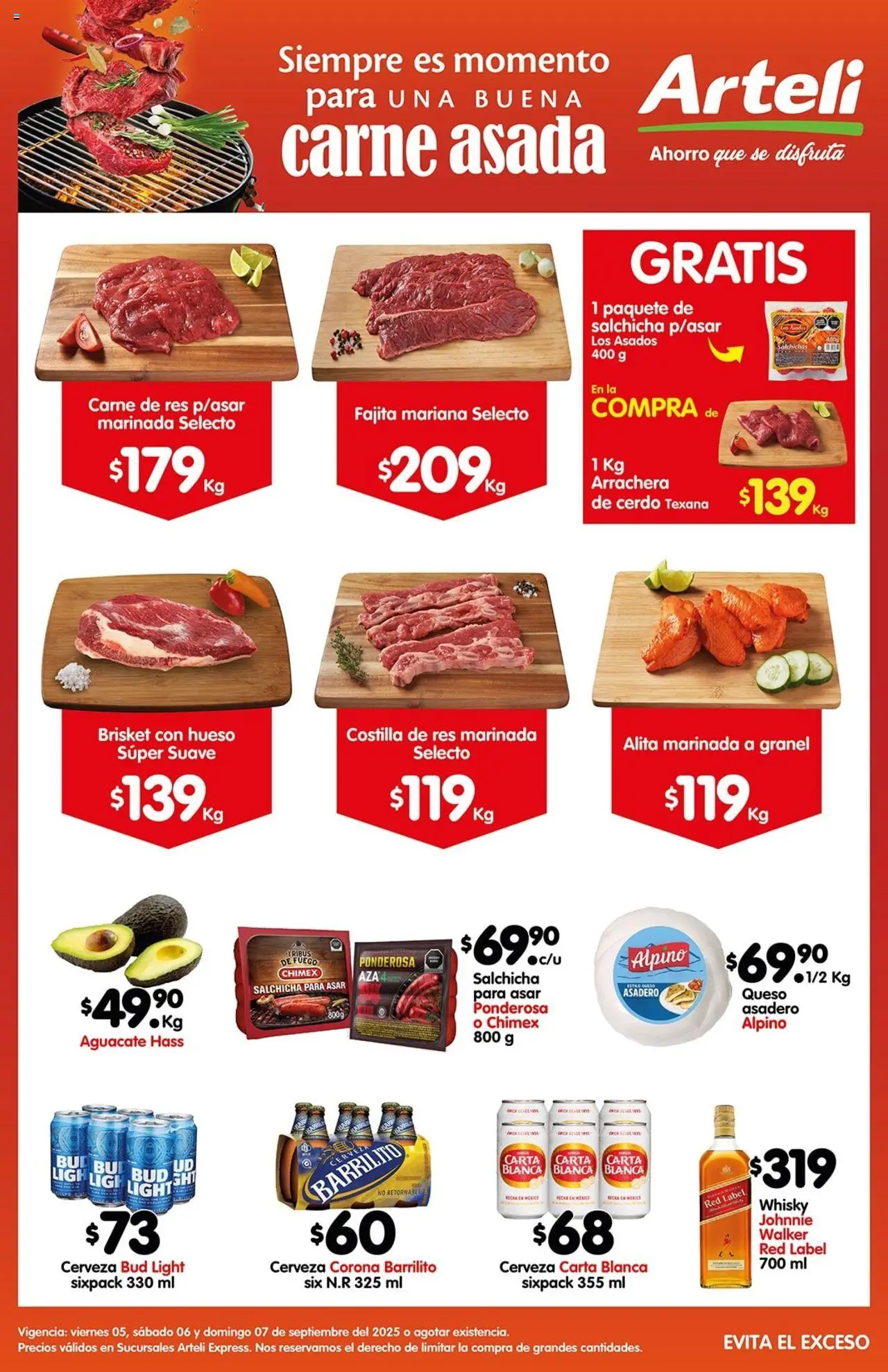 Arteli - Folleto Express Carnes & Cortes - página 1- válido desde 05/09/2025