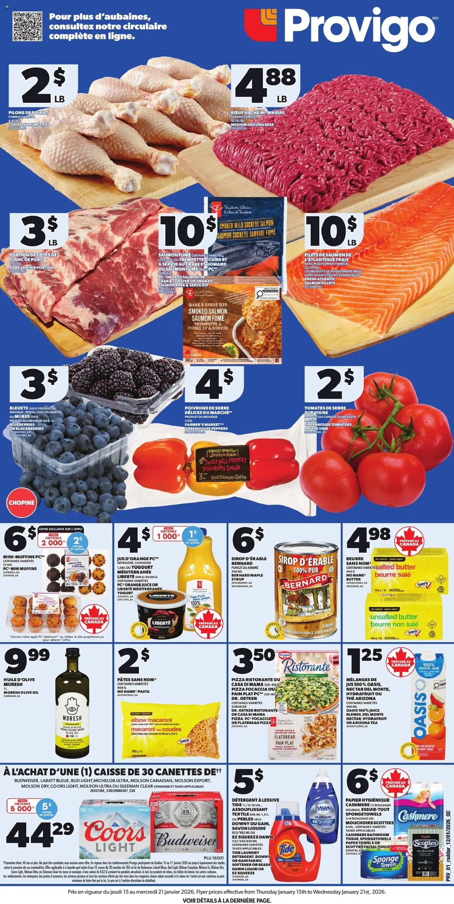 Provigo weekly flyer / circulaire - page 1- valid from Jan 15, 2026