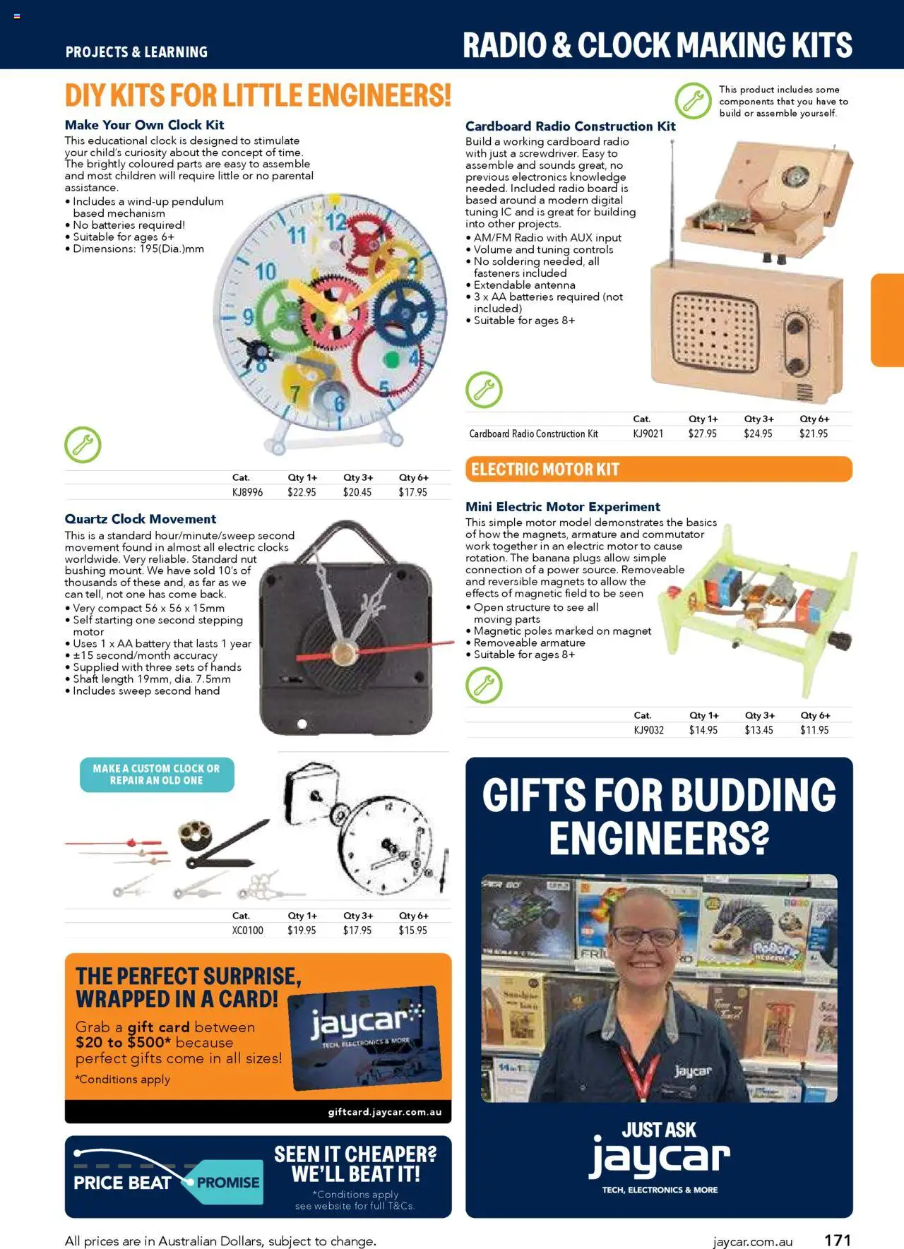 Jaycar Engineering & Scientific Catalogue 2025/2026  - page 171- valid from 09/07/2025