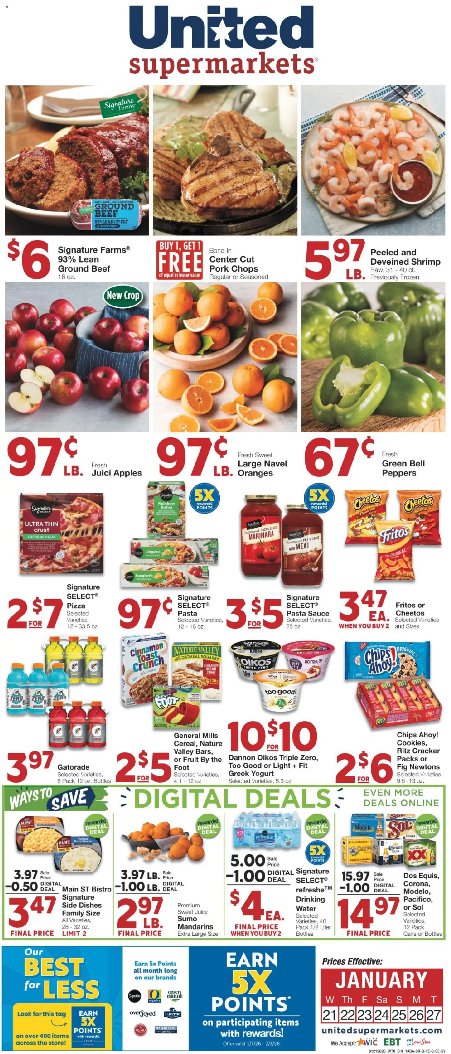 United Supermarkets Weekly Ad - page 1- valid from 01/20/2026