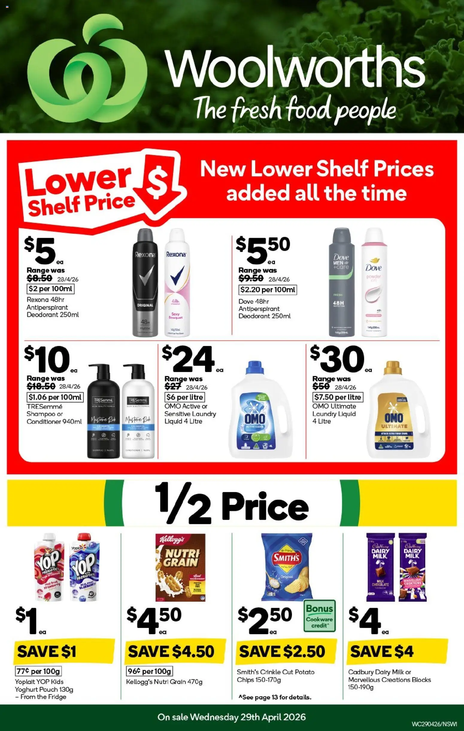 Woolworths catalogue  - page 1- valid from 29/04/2026
