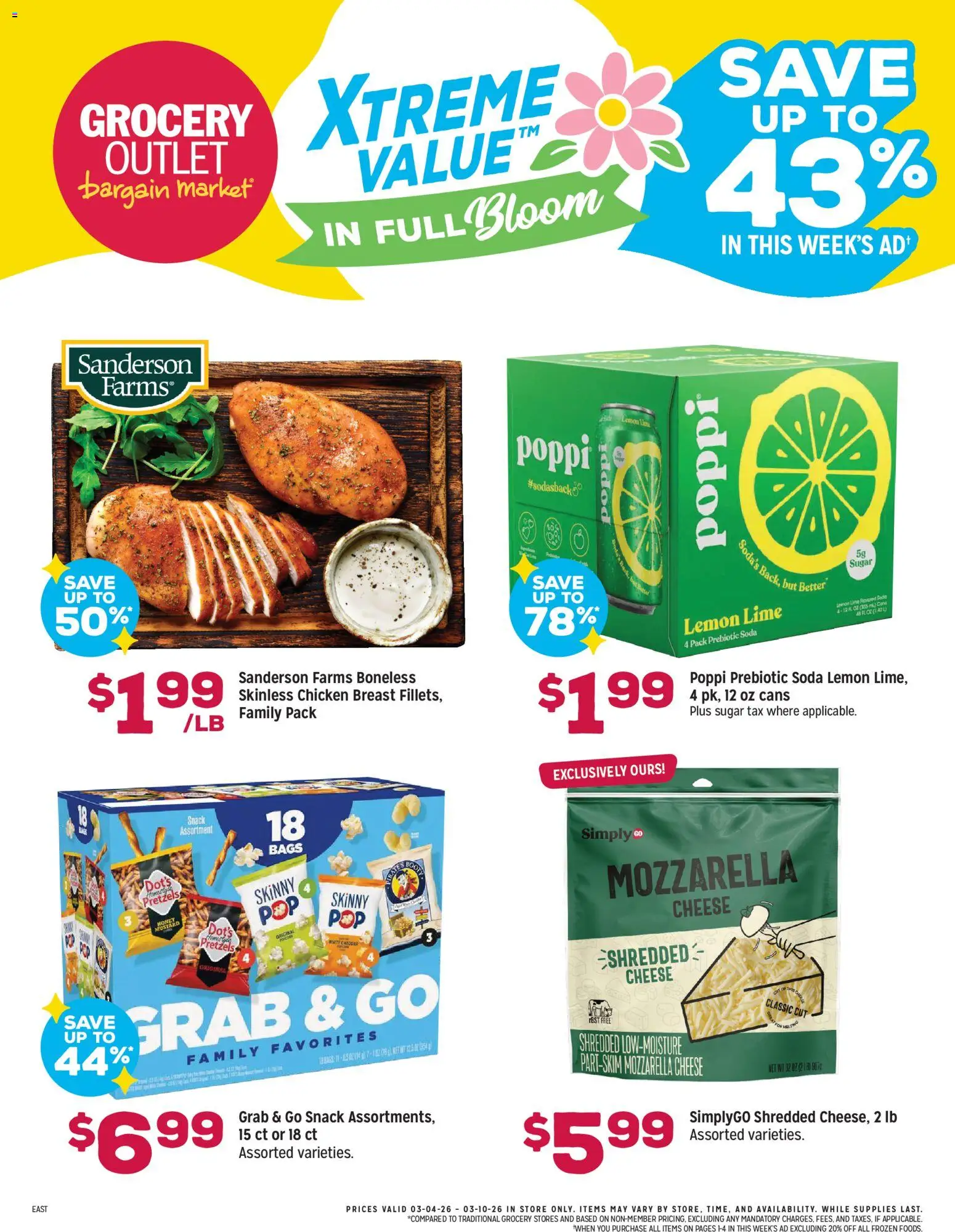 Grocery Outlet Weekly Ad - page 1- valid from 03/04/2026