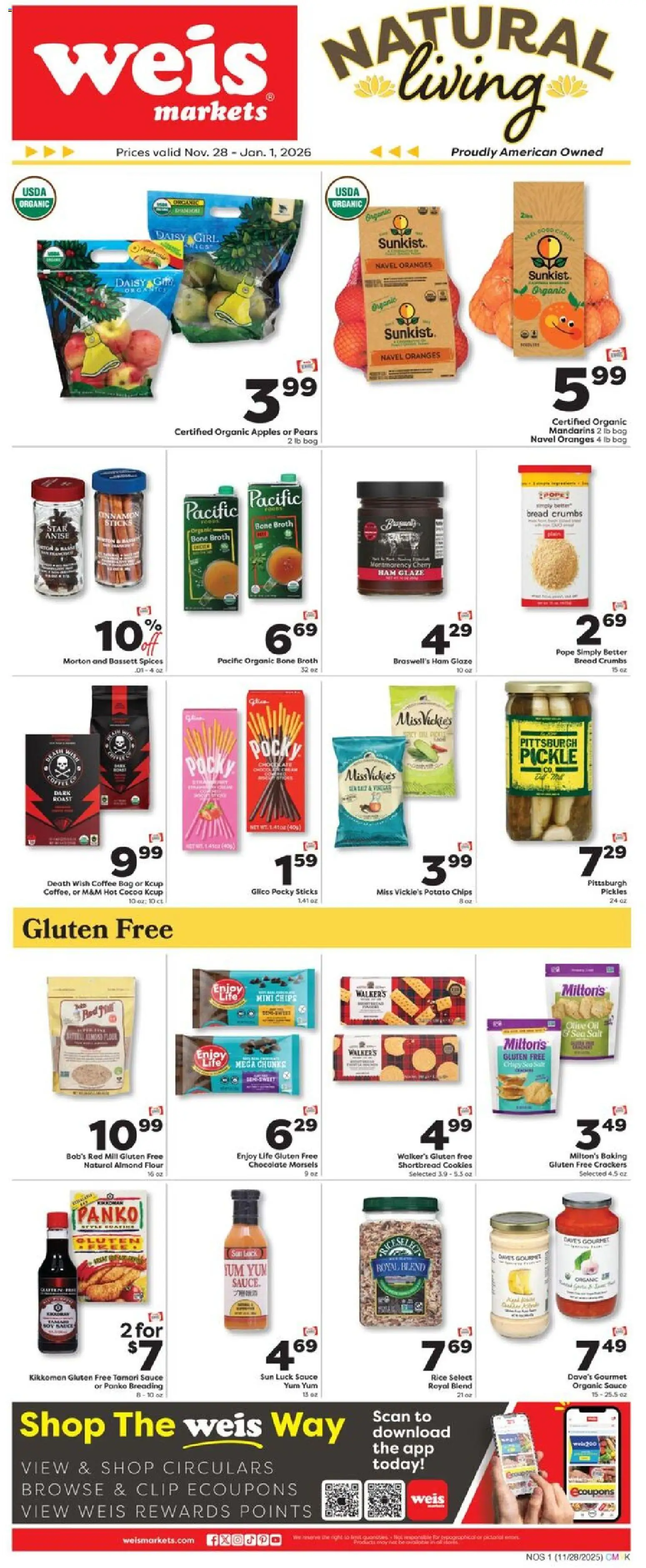 Weis Natural Living - page 1- valid from 11/28/2025