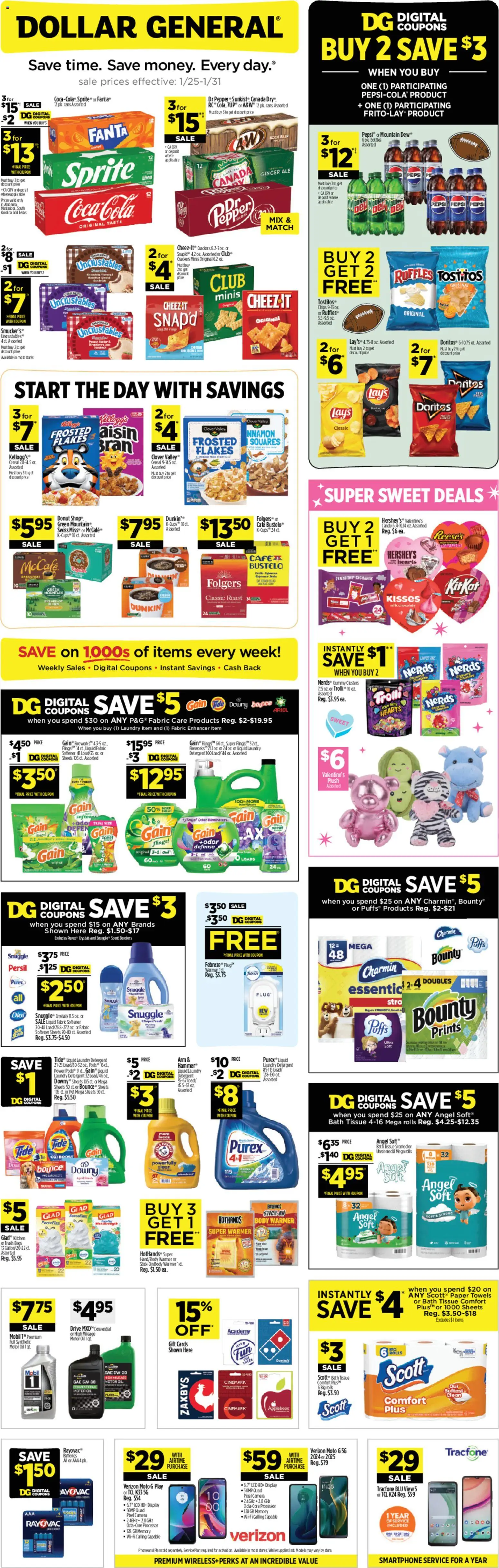 Dollar General Weekly Ad - page 1- valid from 01/25/2026