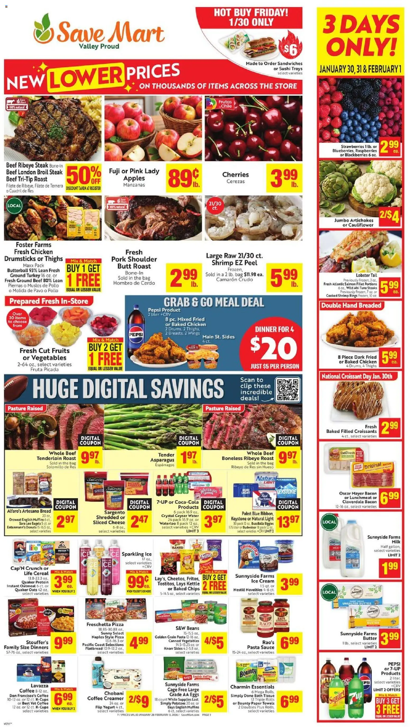 Save Mart Weekly Ad - page 1- valid from 01/28/2026