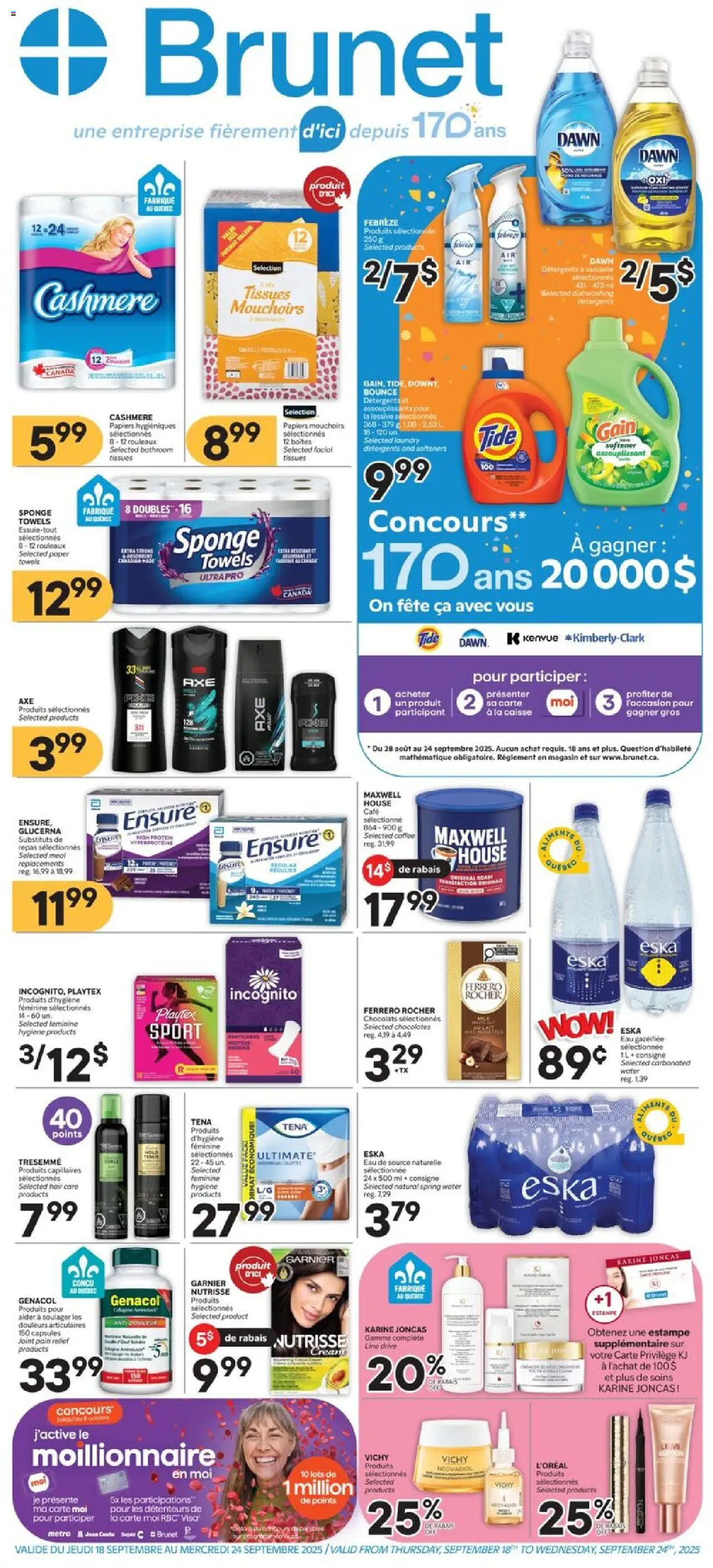 Brunet weekly flyer / circulaire - page 1- valid from Sep 18, 2025