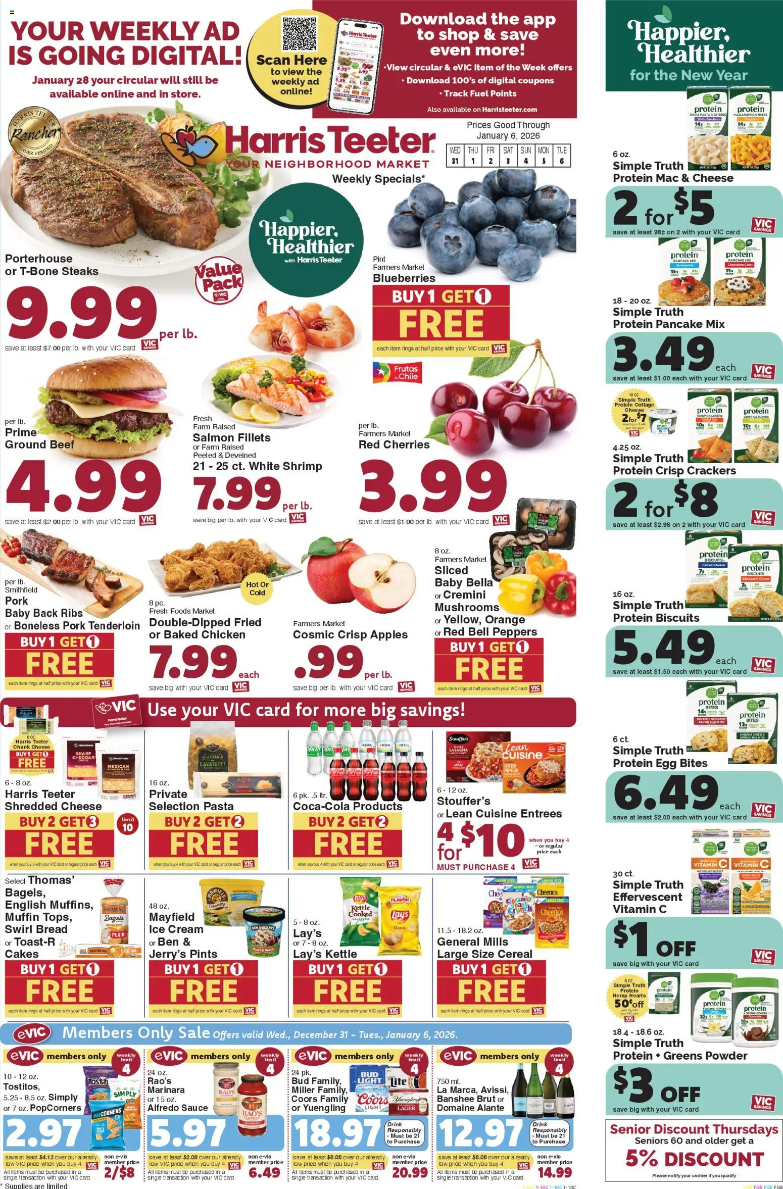 Harris Teeter Weekly Ad - page 1- valid from 12/31/2025