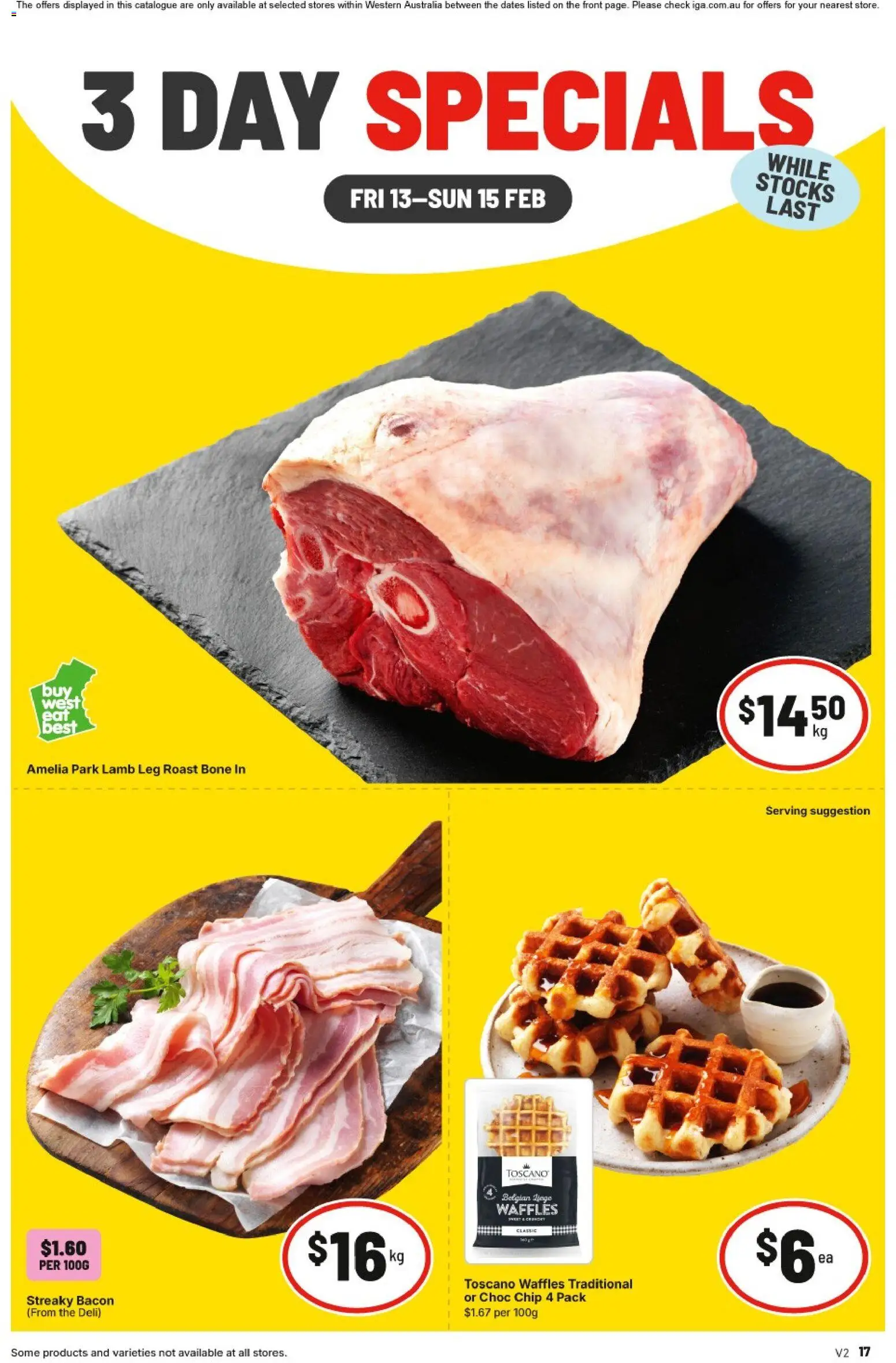 IGA - 3 Day Specials NT/WA - page 1- valid from 13/02/2026