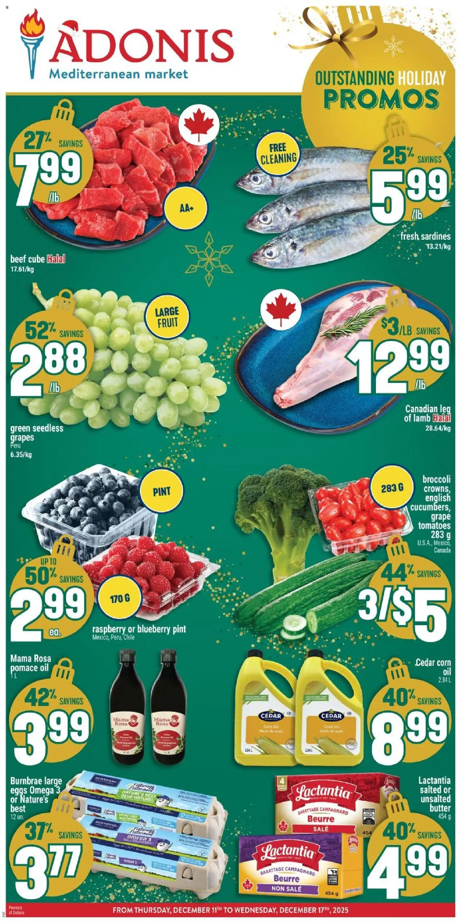 Adonis weekly flyer  - page 1- valid from Dec 11, 2025
