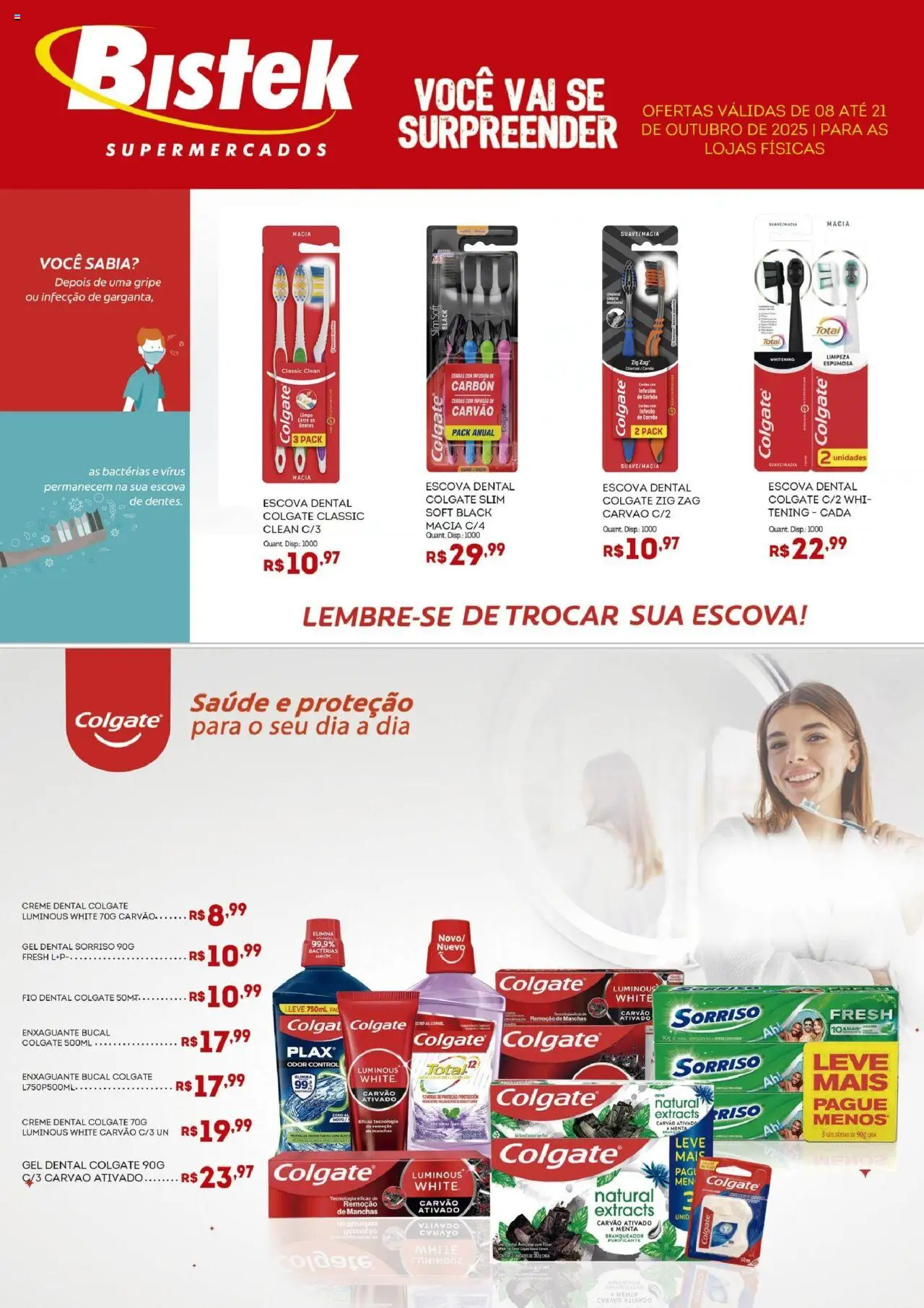 Bistek Supermercados - Ofertas Colgate - página 1- válido a partir de 08/10/2025
