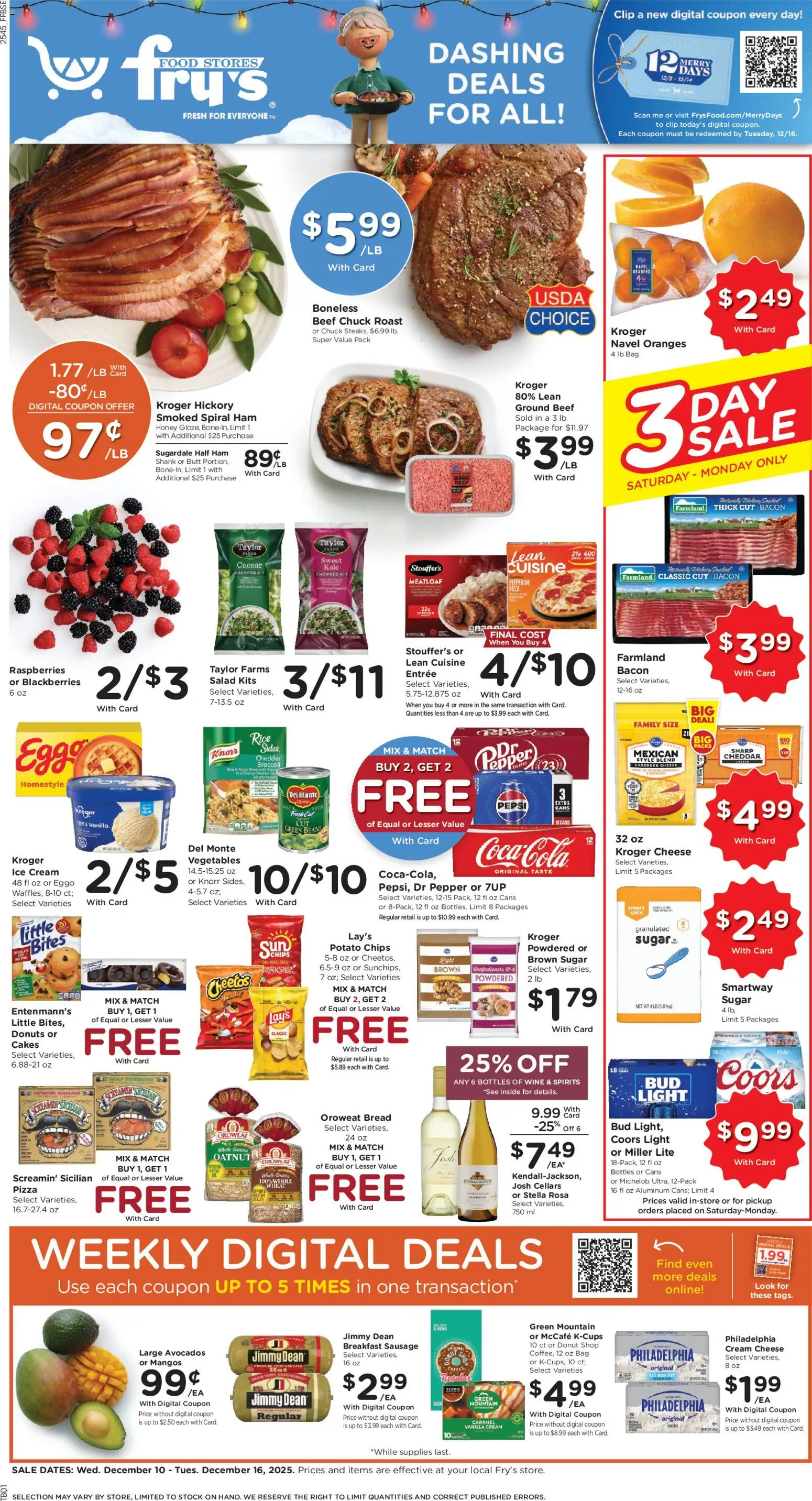 Fry's Food Weekly Ad - page 1- valid from 12/10/2025