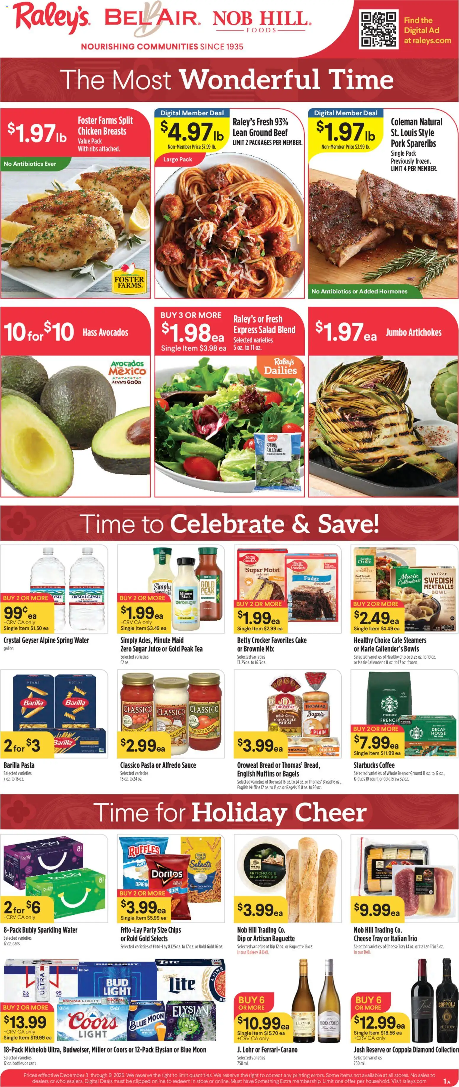 Raley's Weekly Ad - page 1- valid from 12/03/2025