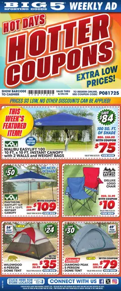 Preview Big 5 Sporting Goods Weekly Ad valid from 08/17/2025