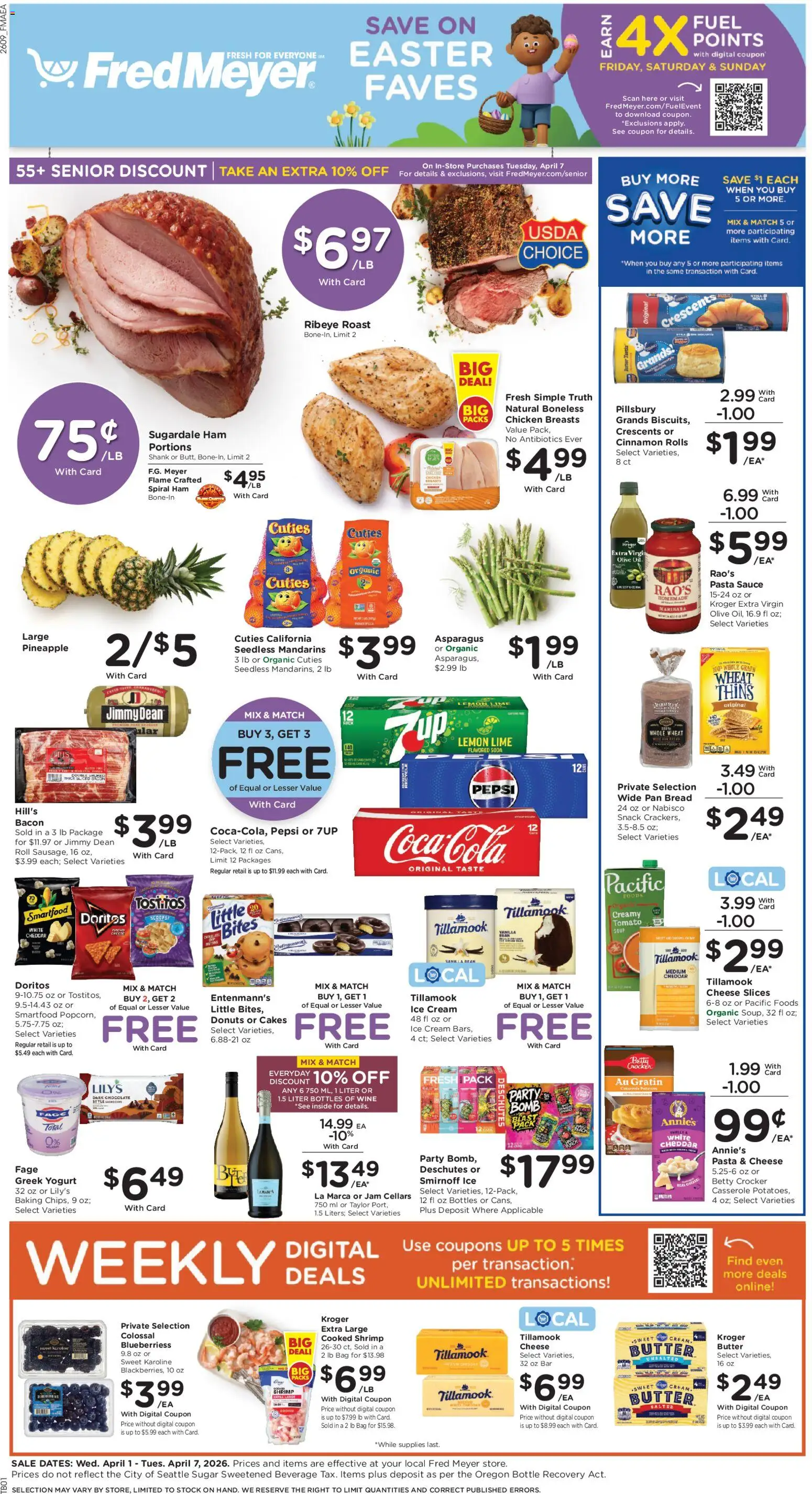 Fred Meyer Weekly Ad - page 1- valid from 04/01/2026